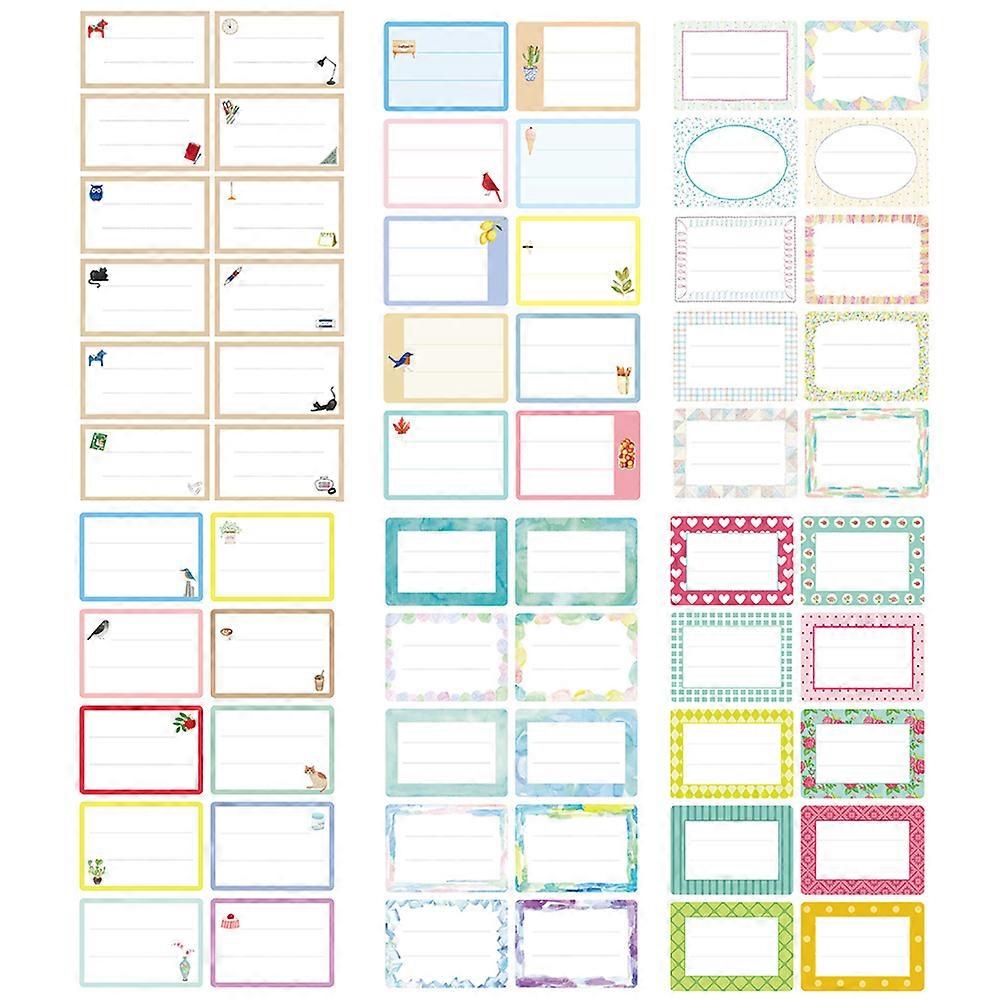 124Pcs Package White Label Stickers for Writing Names Blank Stickers for Children's Stationery