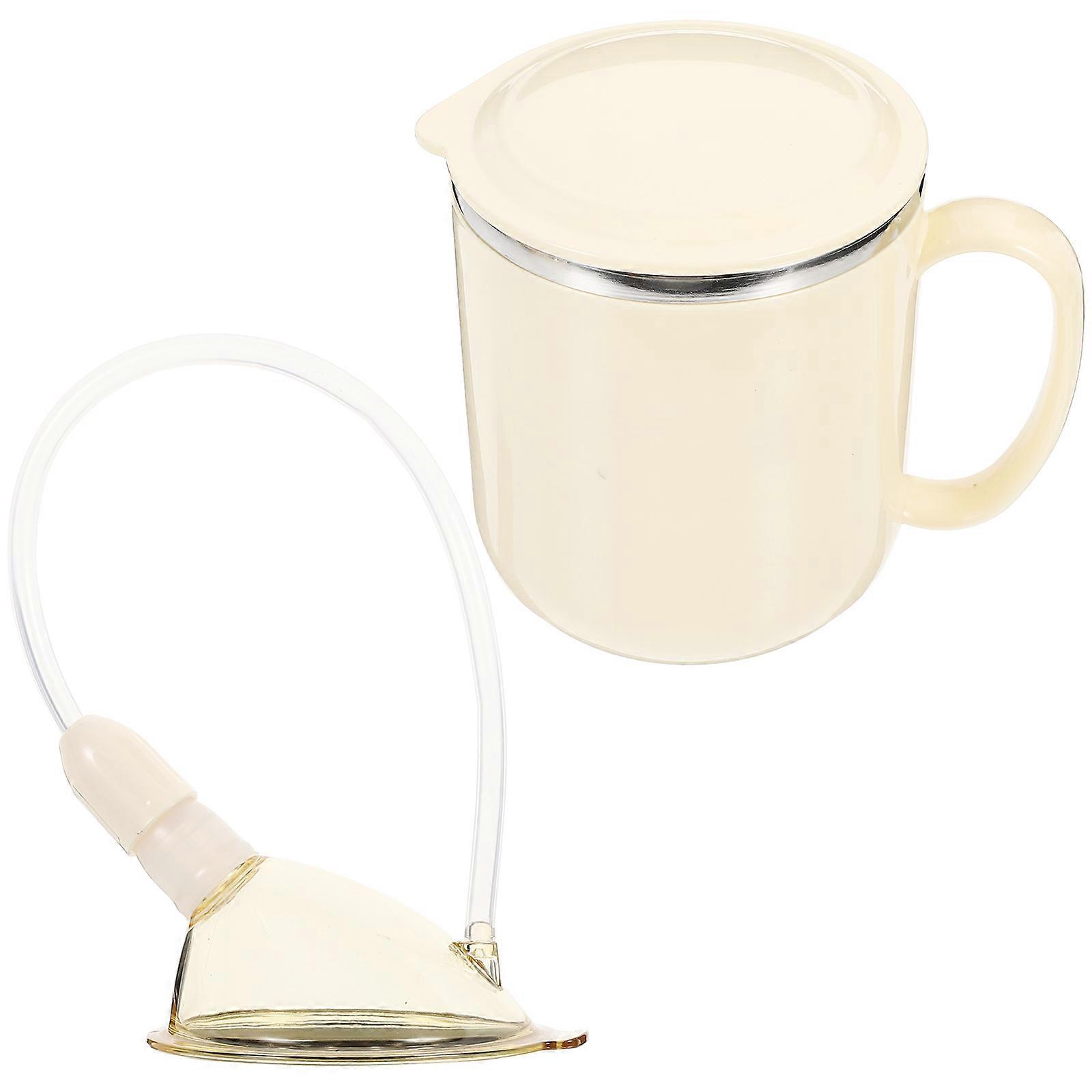 Senior Sip Cups Convalescent Feeding Cup 304 Stainless Steel Unbreakable Daily Use 350ml Capacity 1Set