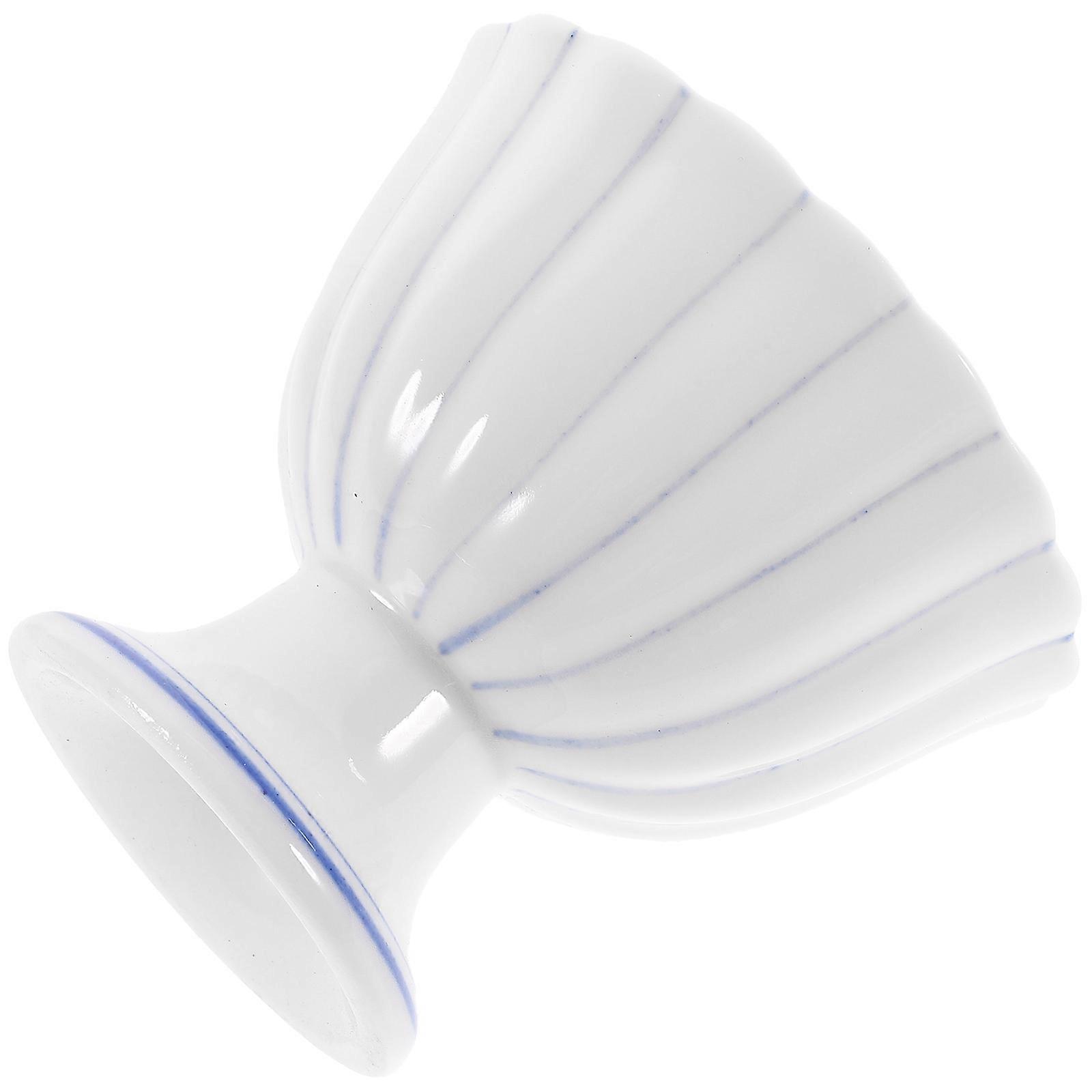 White Ceramic Decorative Dessert Bowl Footed Storage Solution For Home Parties 1Set