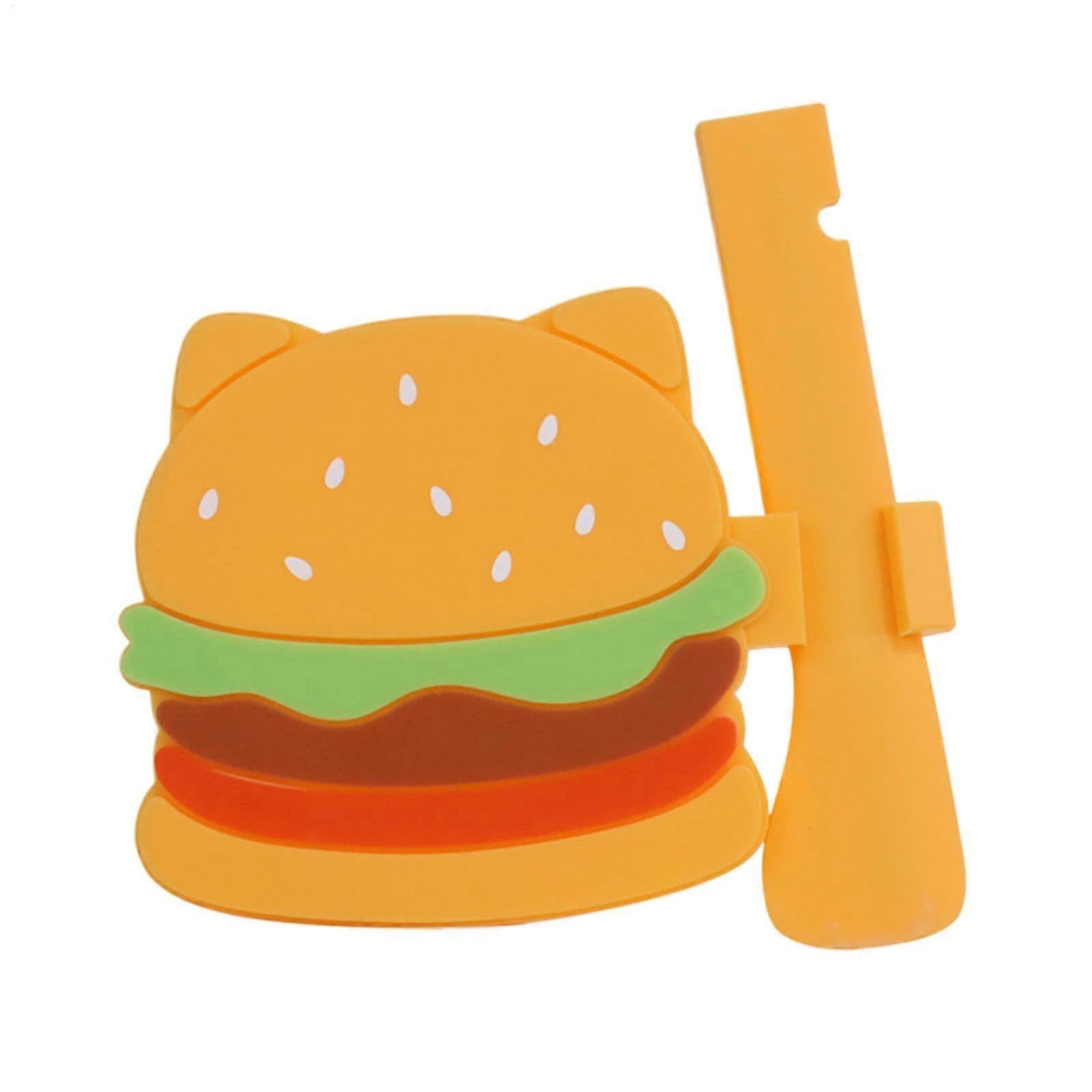 Cute Hamburger Shape Pet Feeding Utensils for Home or Travel, 5.12 x 1.18 Inches, MultiColour