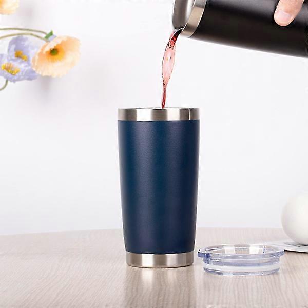 Tumbler with lid and straw, double-walled vacuum insulated coffee cup