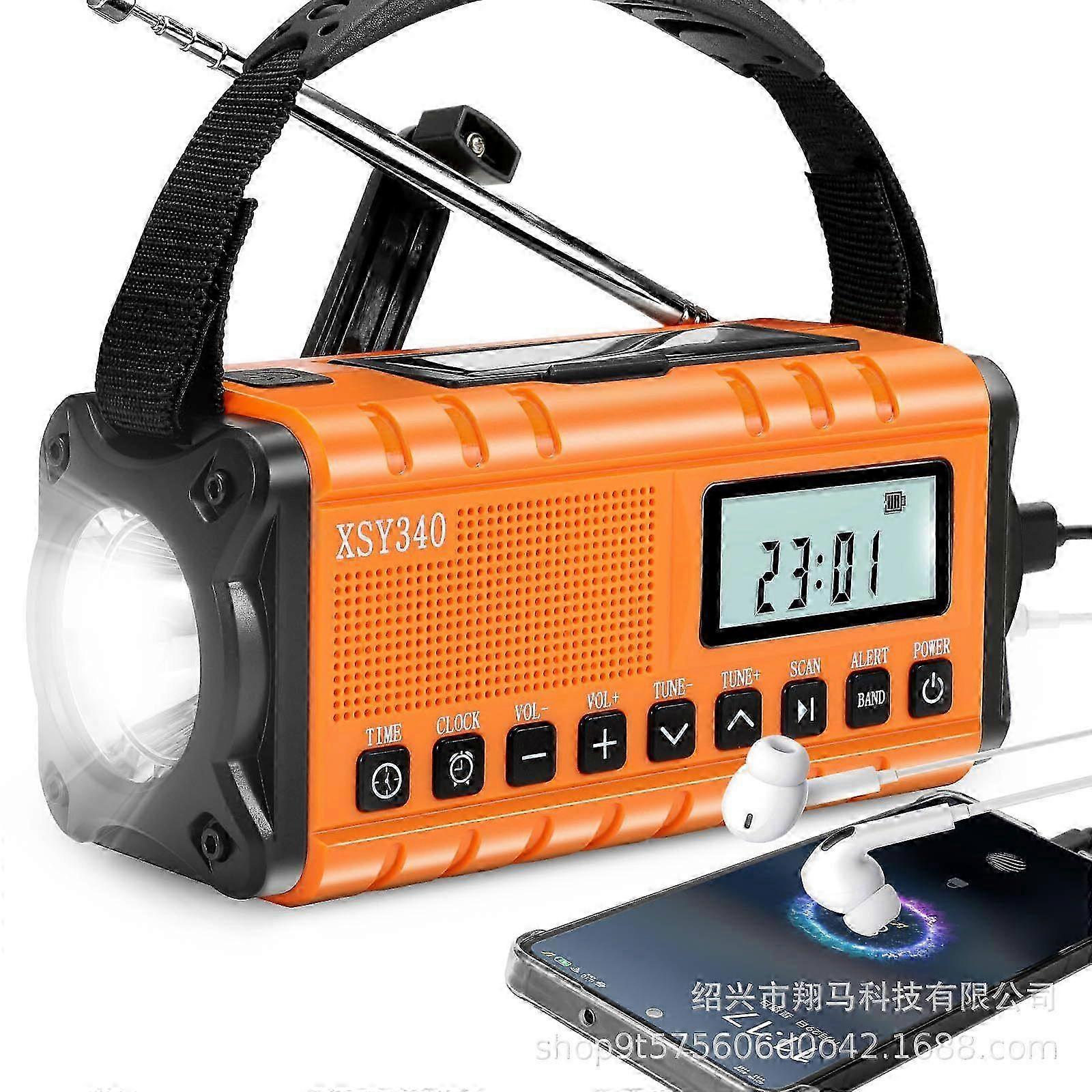 רדיו DAB373BT 2025 עם רדיו FM BT לחירום, סוללה סולארית 5000 מיליאמפר/שעה, שעון מעורר, הפעלה אוטומטית