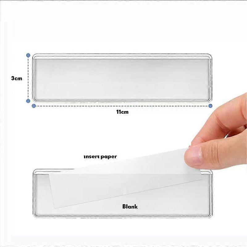 50sets Index Card Pockets: Self Adhesive Clear Label Holder With Insert Cards - Top Open Plastic Sticky Labels Holders For Storage Bins Notebooks Draw