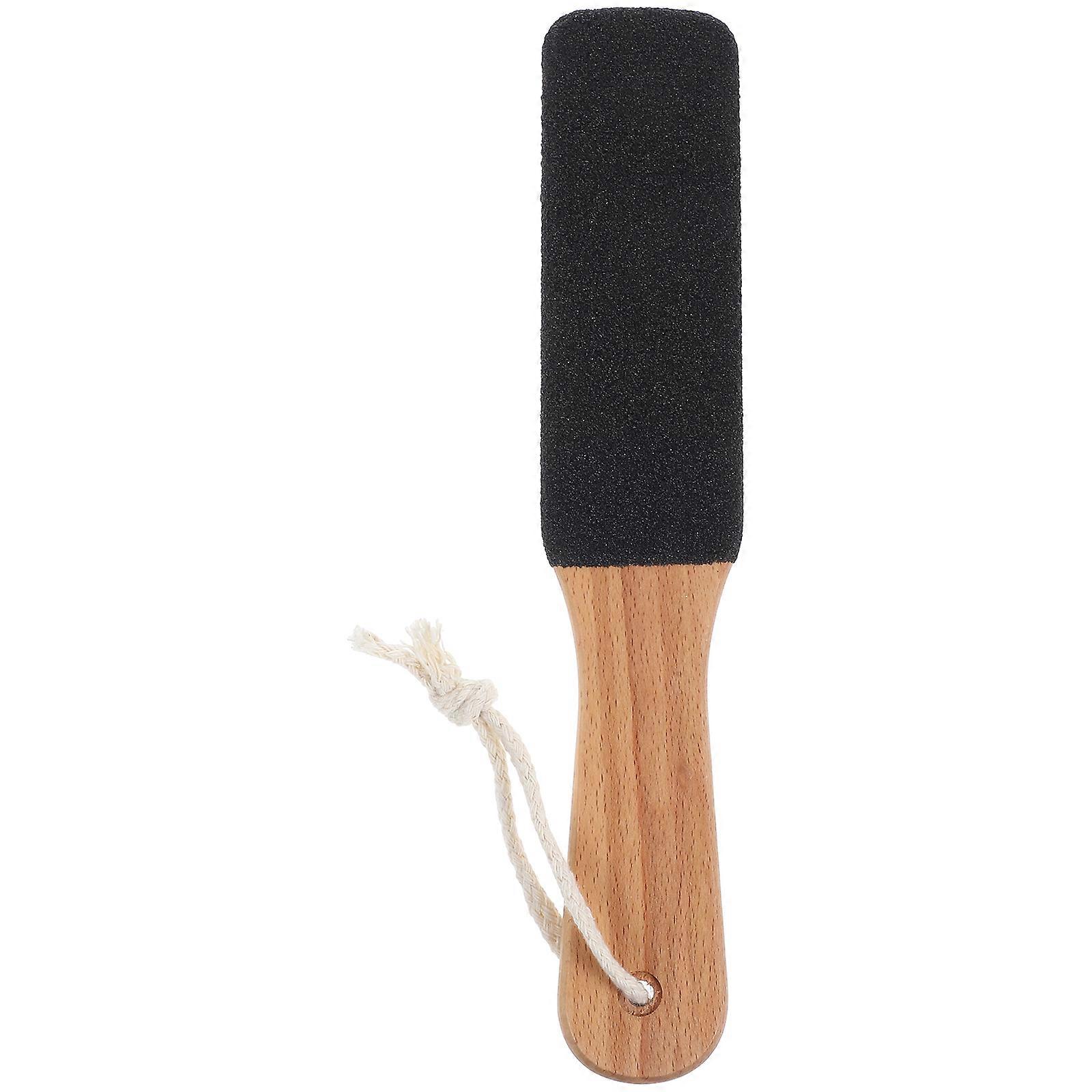 1PC Wooden Handle Foot File with Double Side Remover and Foot Scrubber for Pedicure