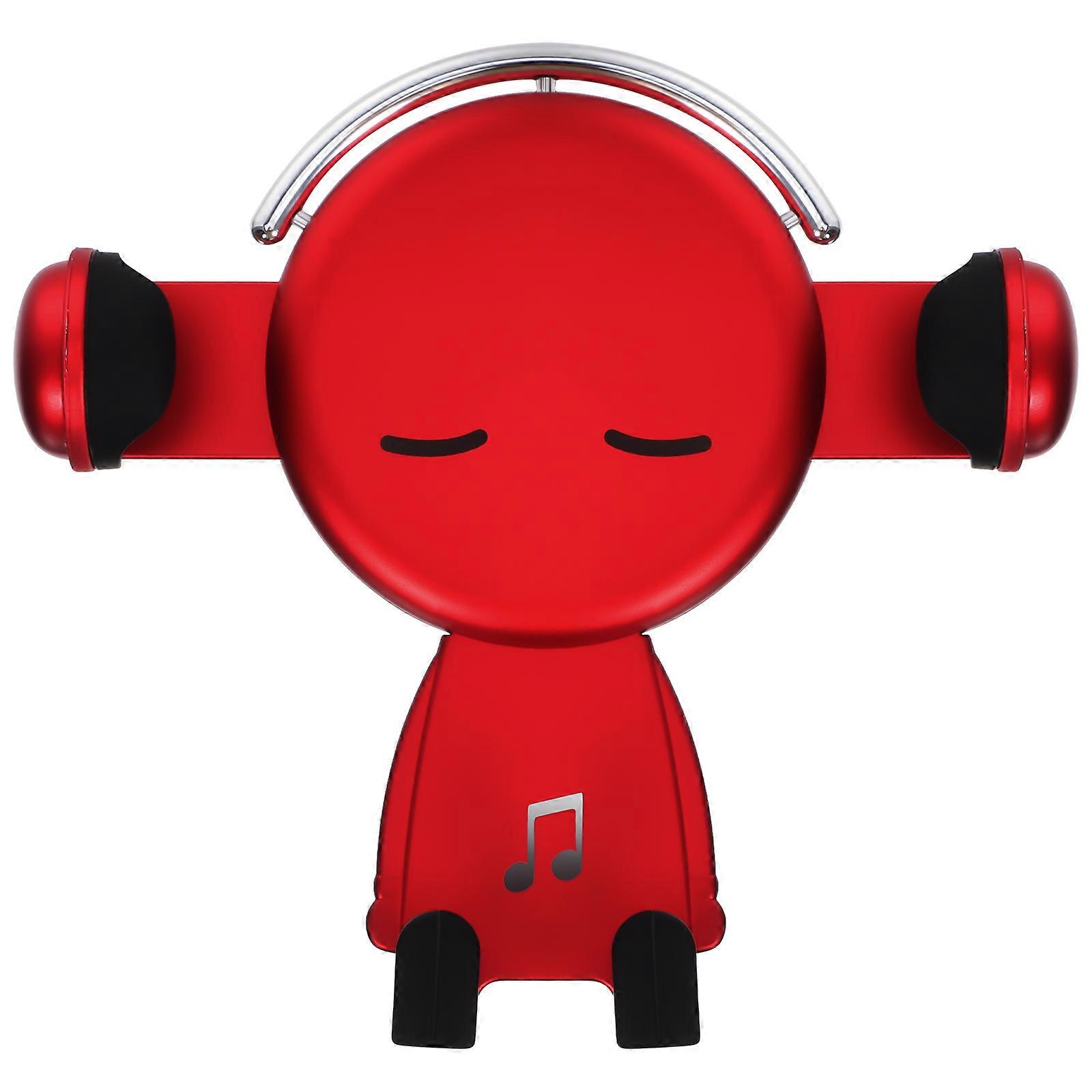 Mobile Phone Vent Holder Cartoon Universal Design Gravity Mount Navigation Support Red 14.5 x 12.5 cm 1Set