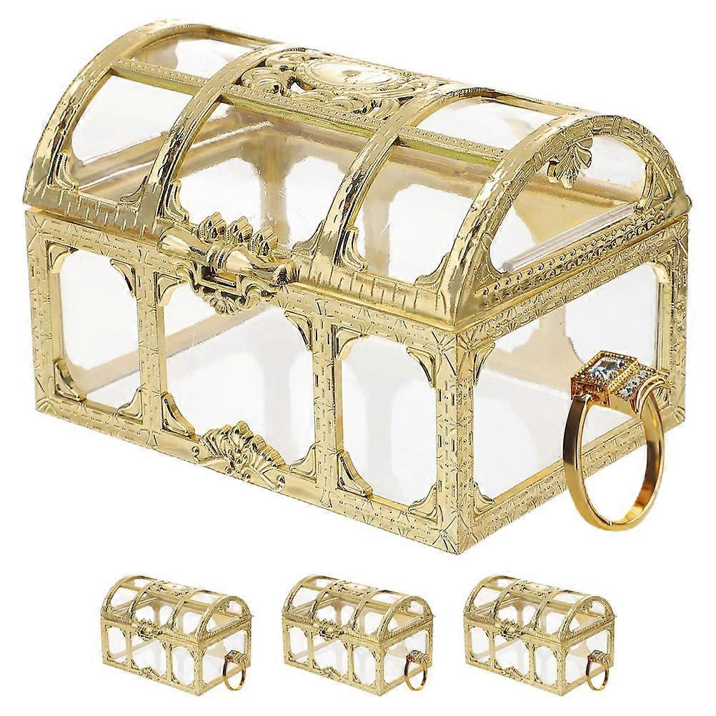 Pirate Style Trinket Keepsake Box for Collectors Golden Plastic Decoration 4Set