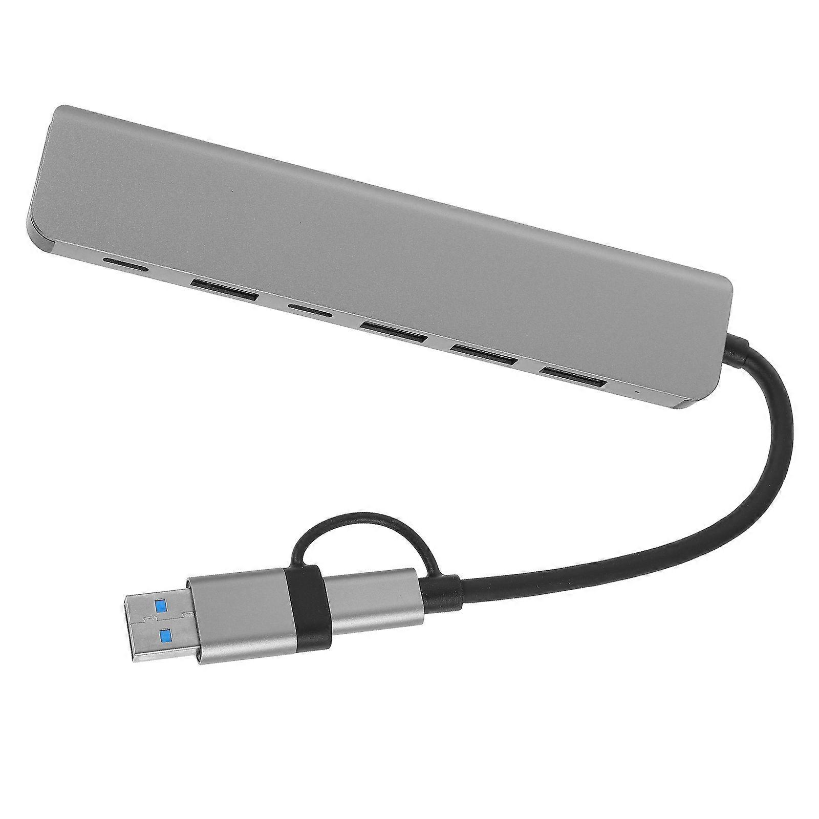 USB Hub with Multi-ports for Laptop and Computer Versatile Black ABS Design for Home Use 7 in 1