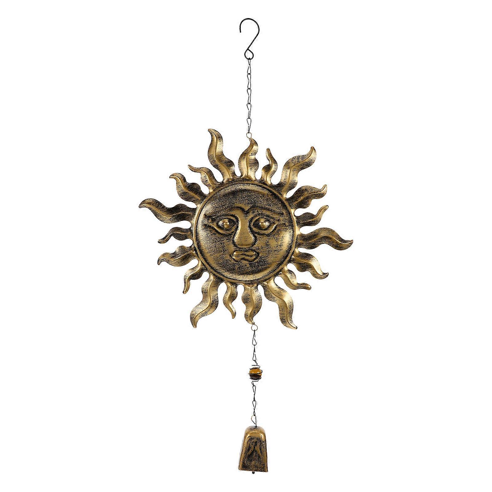 Golden Wind Chime for Decor Made of Iron with Elegant Design and Soothing Sound 8.5 Inches