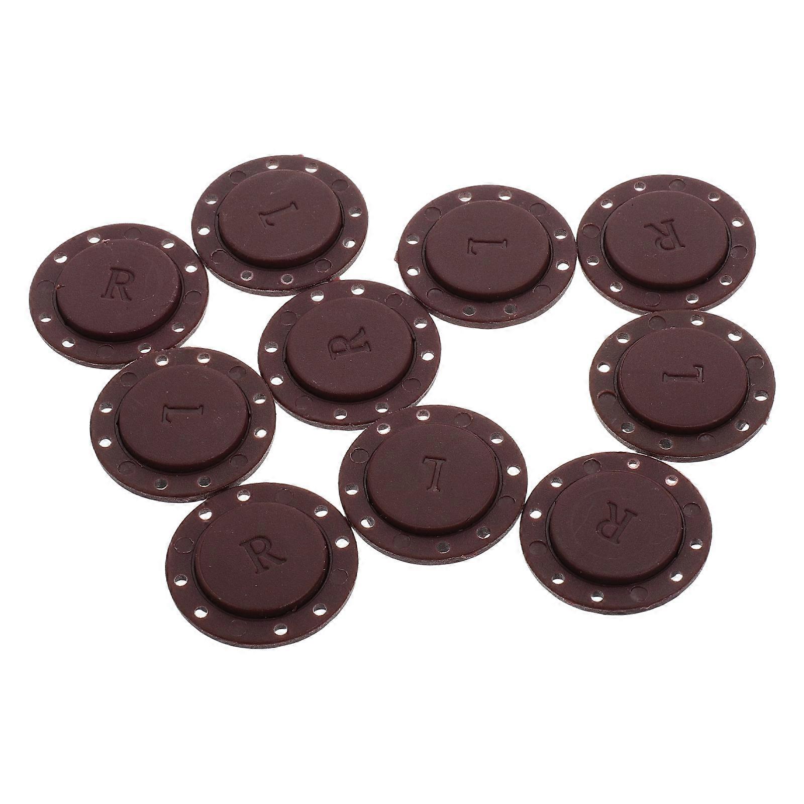 Magnetic Closure Sewing Buttons For Adults Handy Users Suitable For Coats And Jackets In Coffee Color 5 Pairs