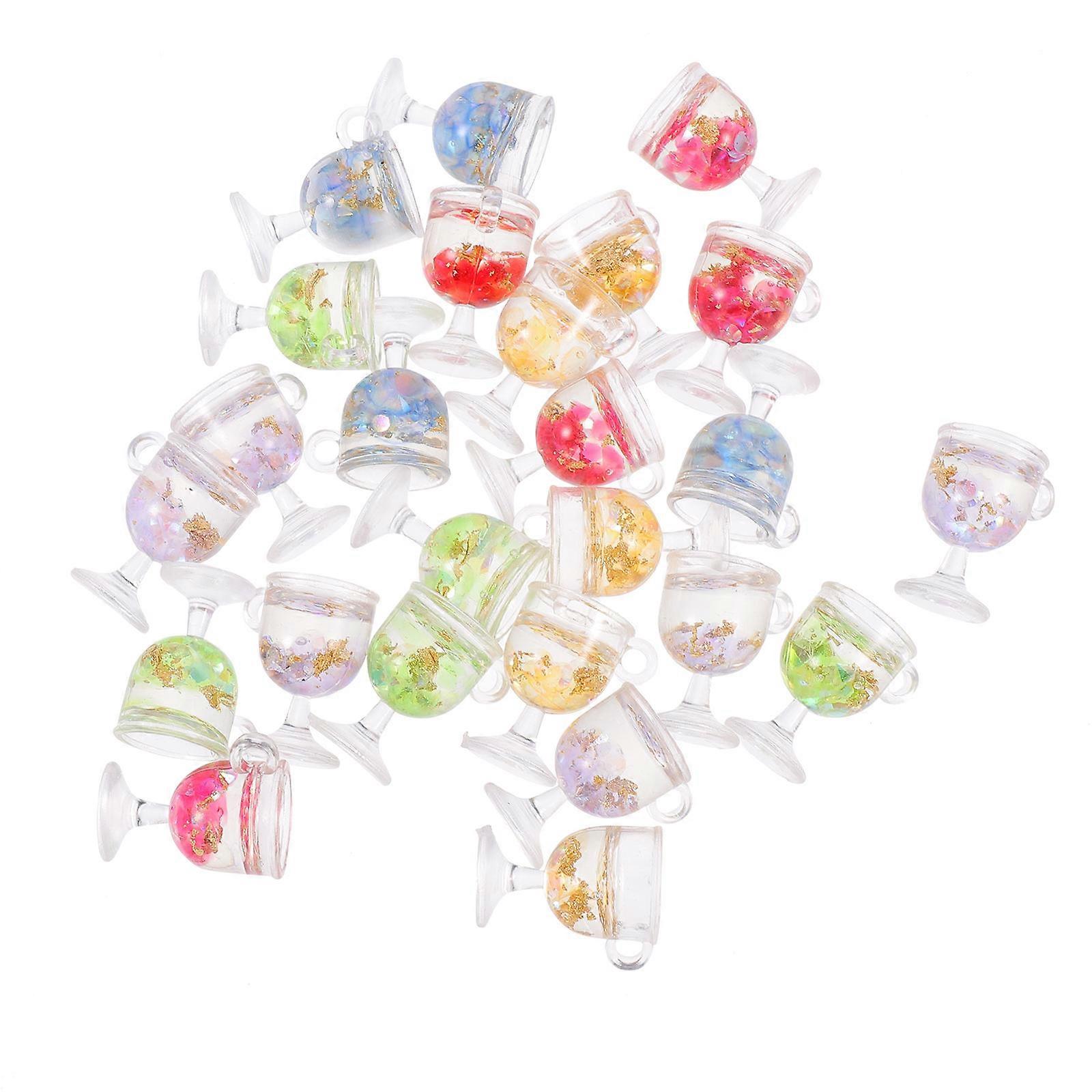 Earring Making Kits Mini Goblet Pendants for Diy Crafting Resin Assorted Color Accessories 25Pcs