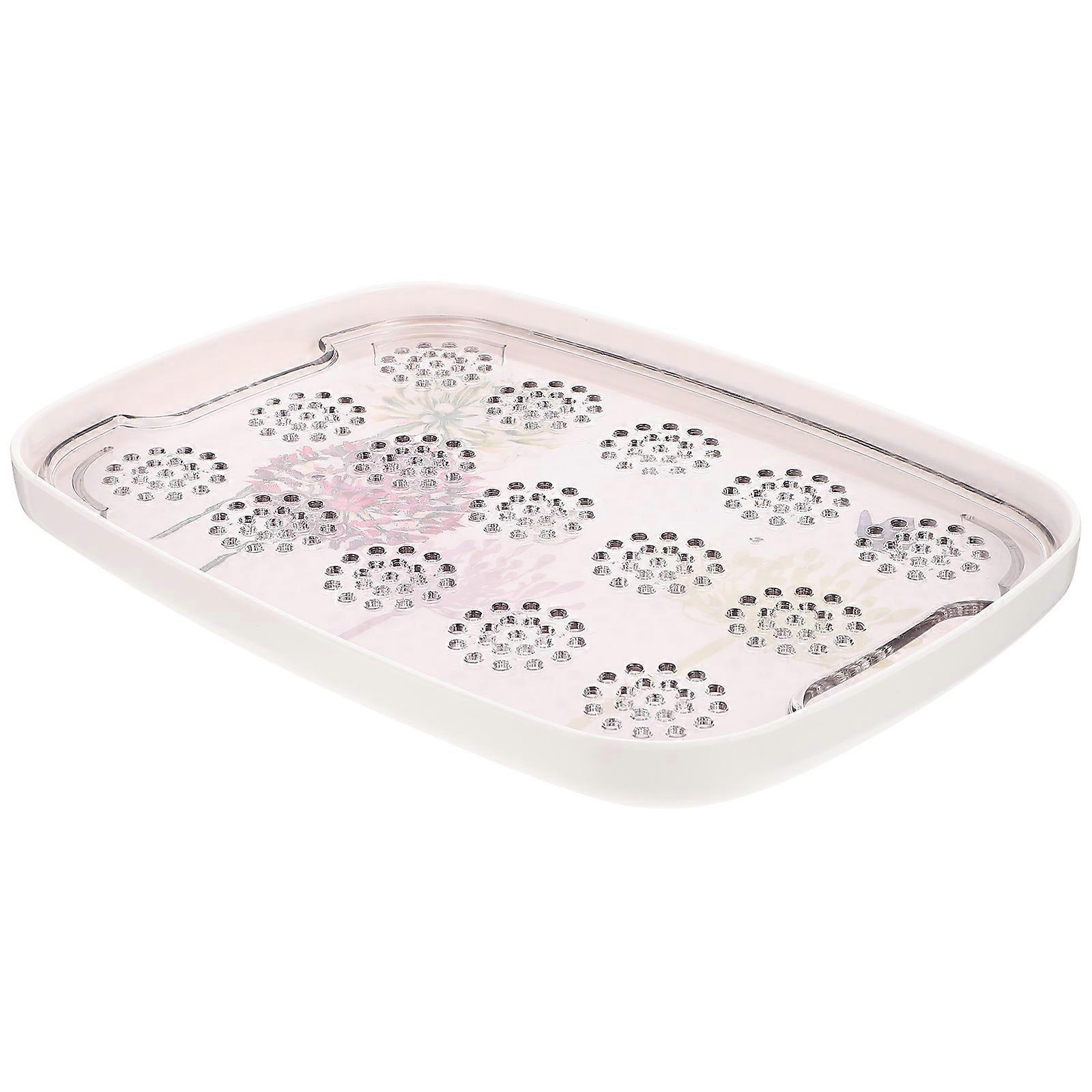 Decorative Drain Serving Tray Double-Layer Tray for Home Use 1 Piece