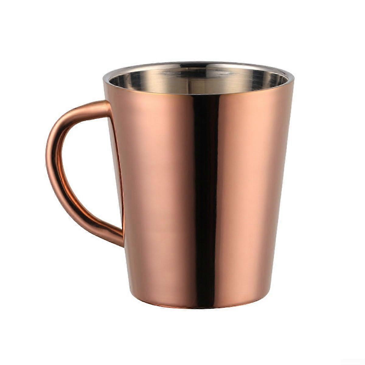 Portable 300ml Stainless Steel Cup, Rose Gold Color, Keeps Beverage Temperature, Lightweight Travel Cup