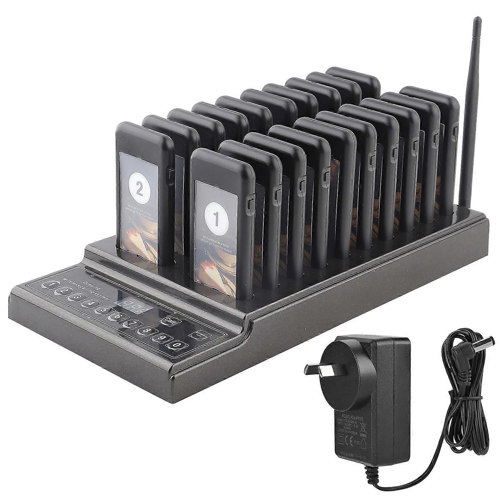 433.92MHz Guest Paging System 999-channel 20 Receivers Pager System for Restaurant -