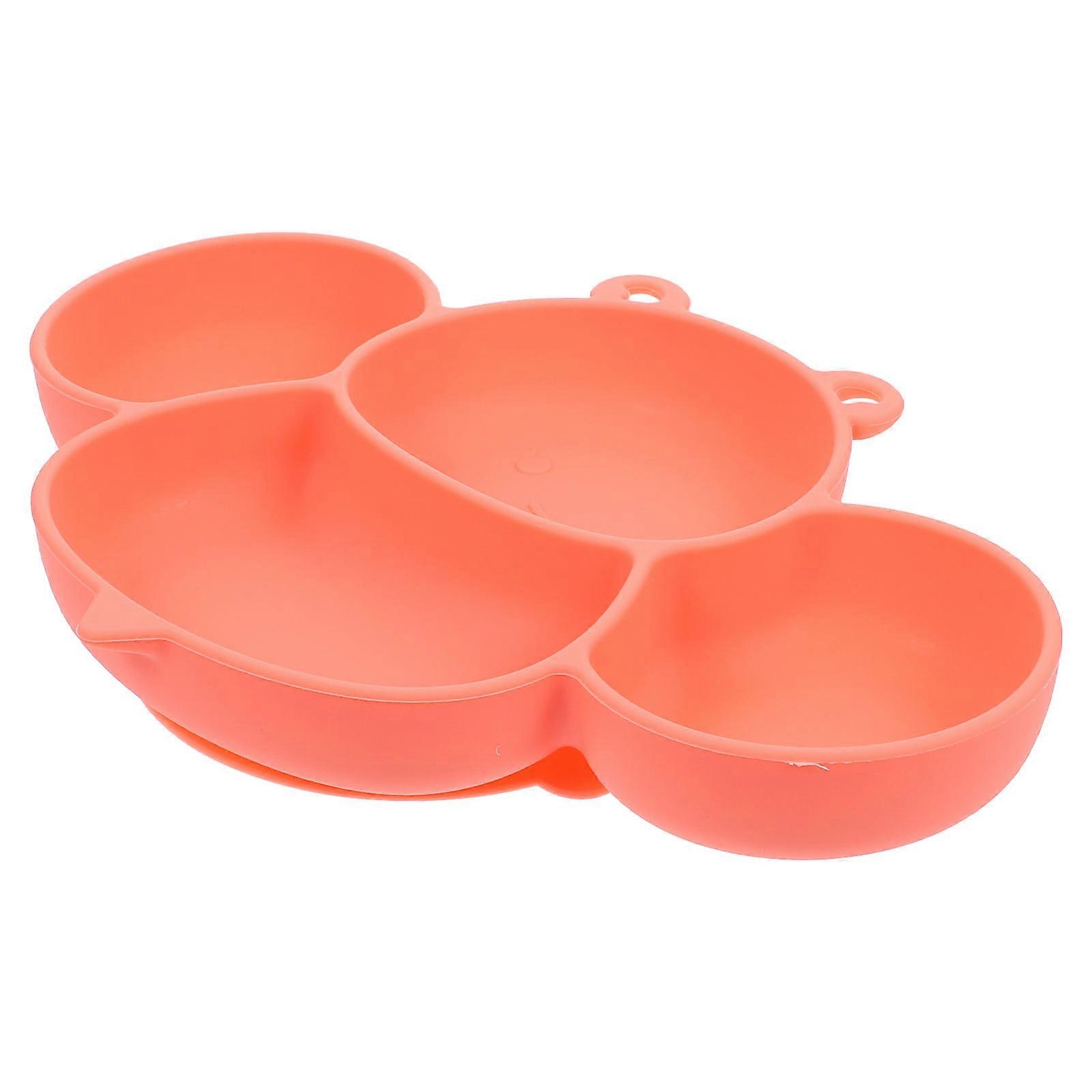 Children's Suctioned Plate For Mealtime Silicone Material 25X18CM Compact And Lightweight 1Set