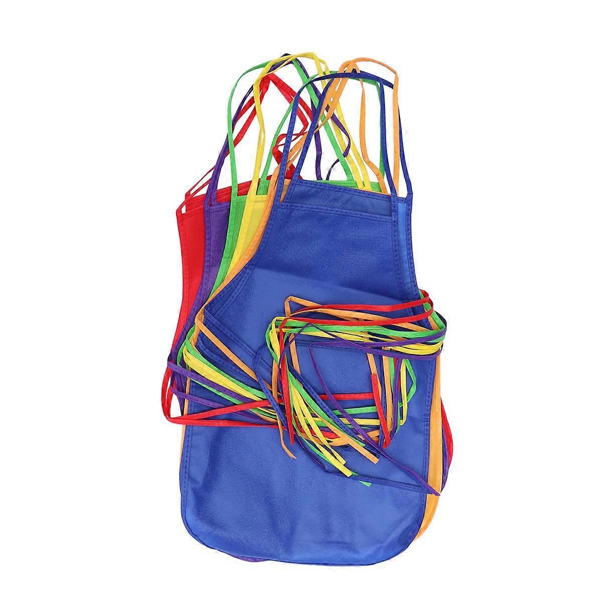 24pcs Reusable Non Woven Artist Aprons for Painting, Cooking, Classroom Events – Assorted Colors