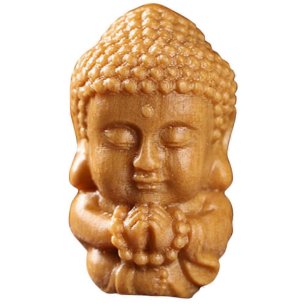 Hanging Buddha Ornament Retro Decor Pendant for Keychains Necklaces DIY Crafts Hand Carved Sandalwood Charm for Friends