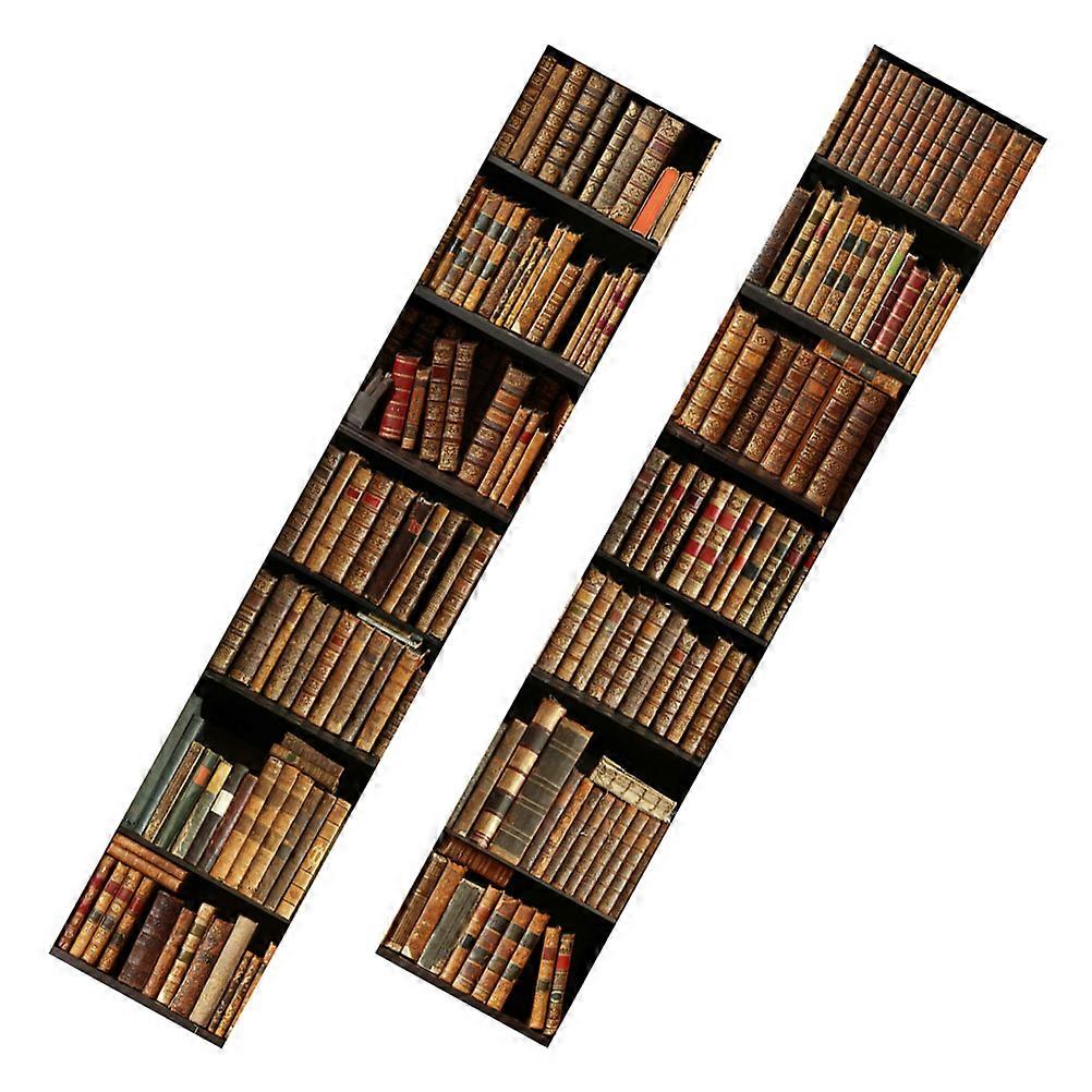 Self-Adhesive Door Decals 2Pcs Waterproof Stickers for Home Decoration Rectangular Shape Multi Color PVC