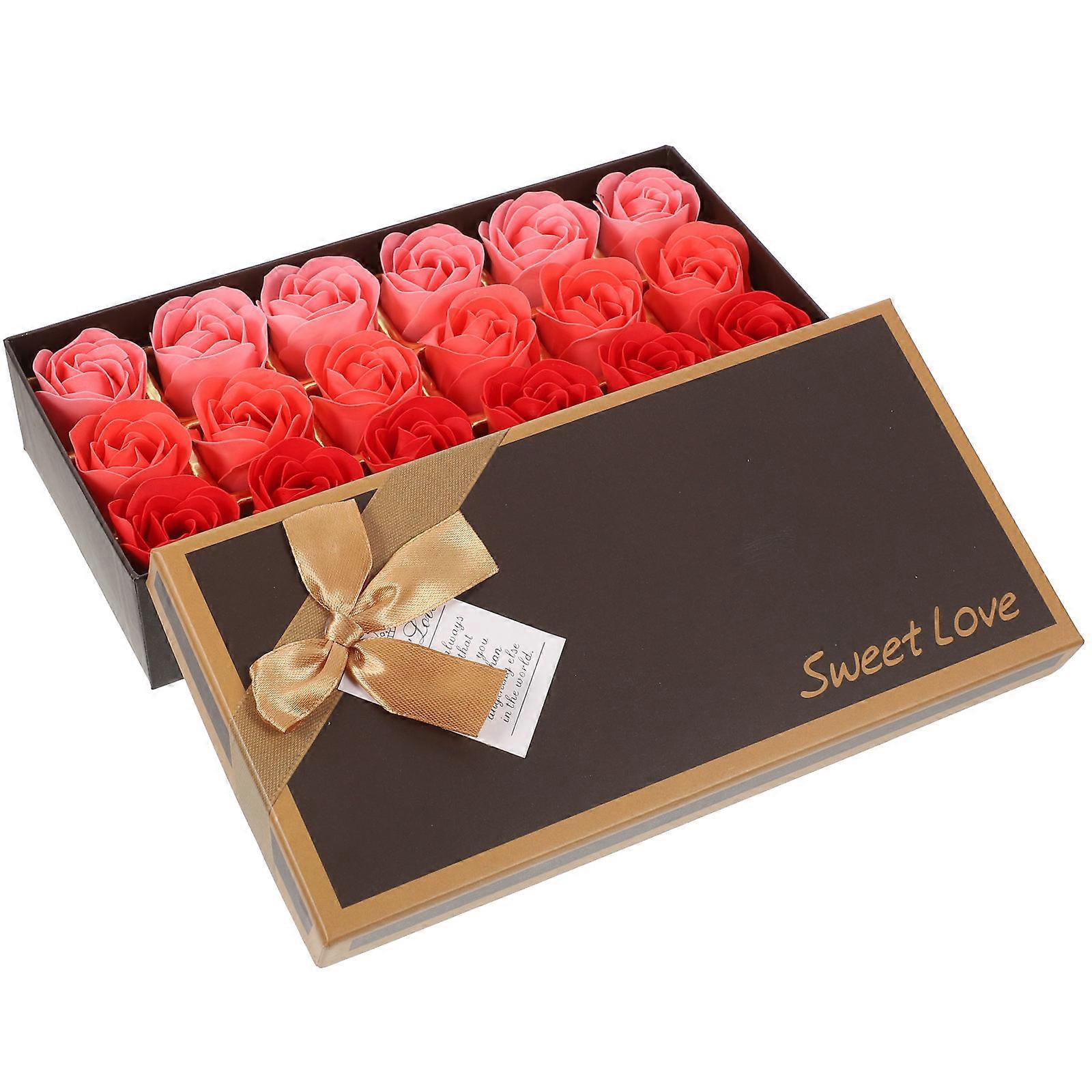 Artificial Soap Flower Box With Delicate Rose Design Suitable For Home Decoration And Gifting 18Pcs
