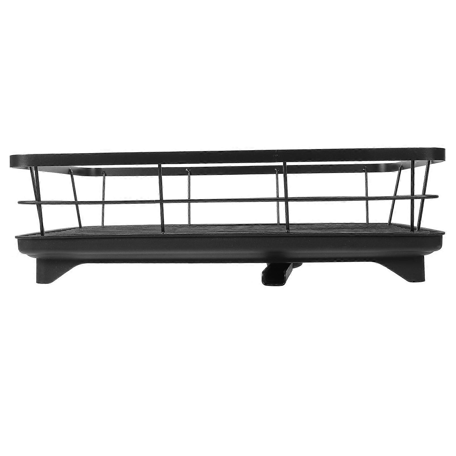 Black Iron Kitchen Storage Rack for Dishes Plates Utensils Compact Size Multipurpose 1 Piece