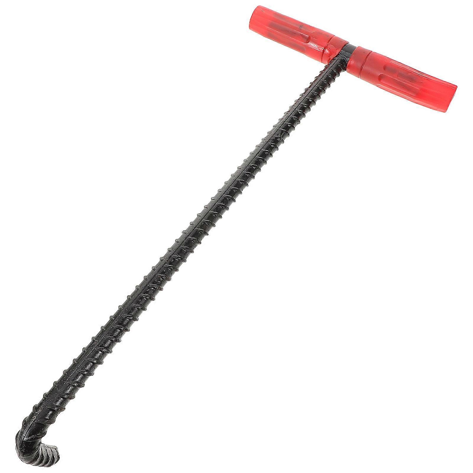 MultiPurpose Steel Manhole Cover Hook Utility Tool with Rubber Grip for Home Use Size 29.5 Inches