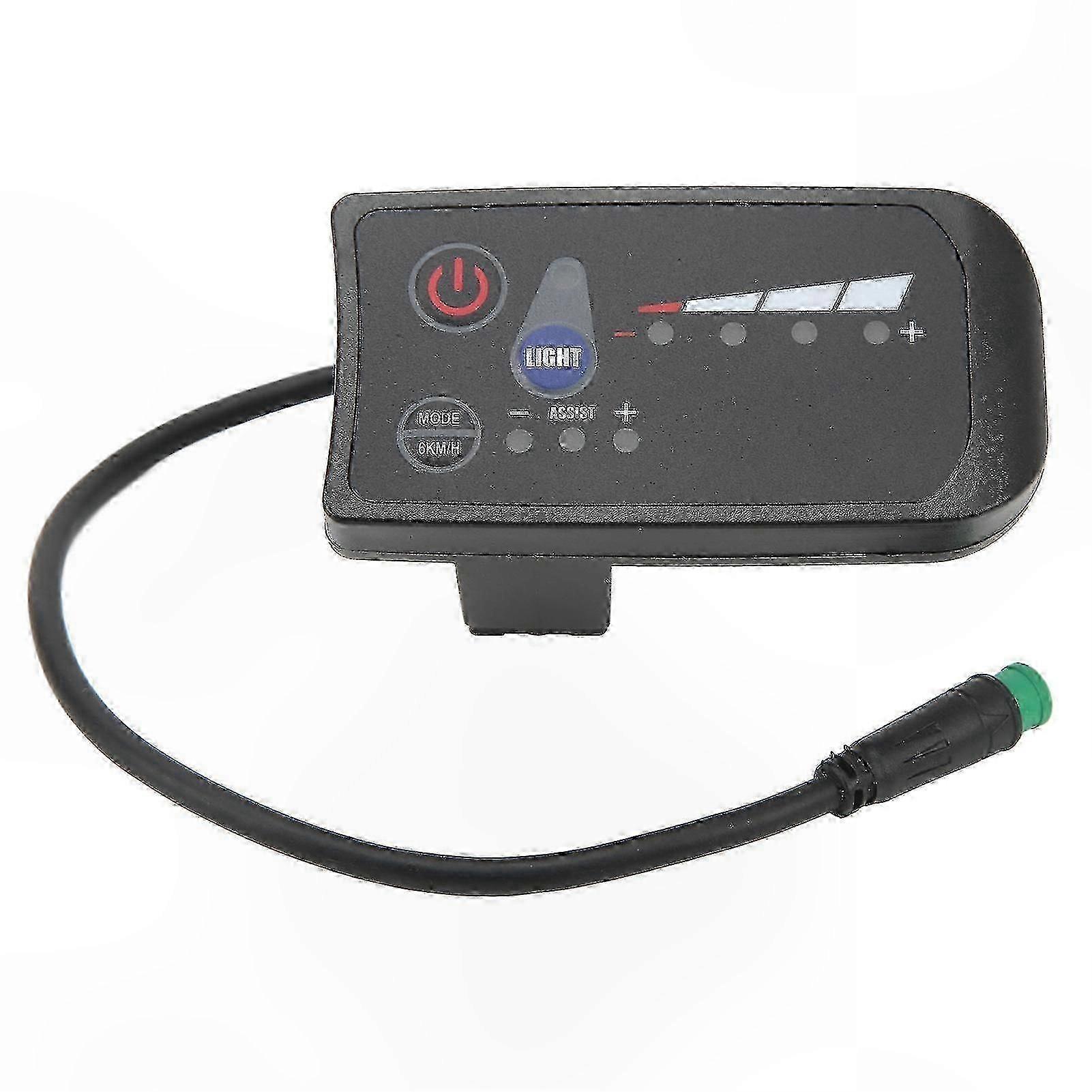 LED Display Panel for E-Bike Power Meter, Waterproof 5-Pin Interface, ABS Housing, Cycling Accessory for 36V Systems