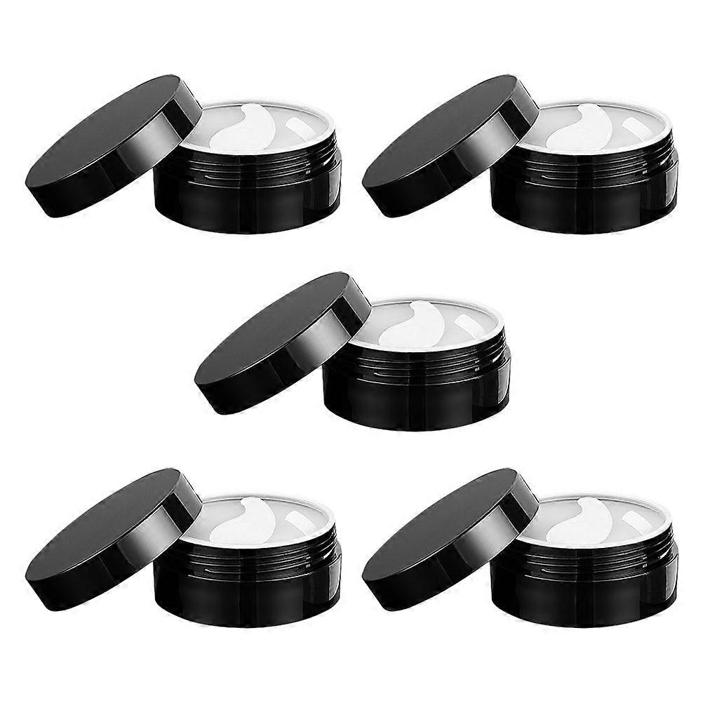 5pcs Black Eye Mask Packaging Boxes Premium Cream Jars Durable Compact Cases for Cosmetics Daily Use Gifting