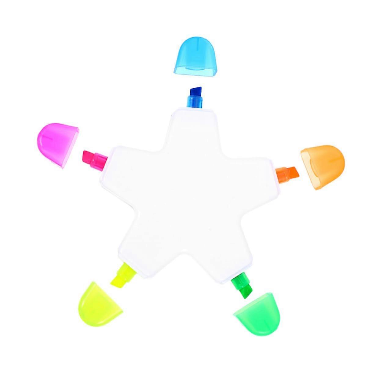 Highlighter Five-Pointed Star Clay Markers Centre Lines Stationery Text Bookmark Aesthetic Coloured Pencils Plastic