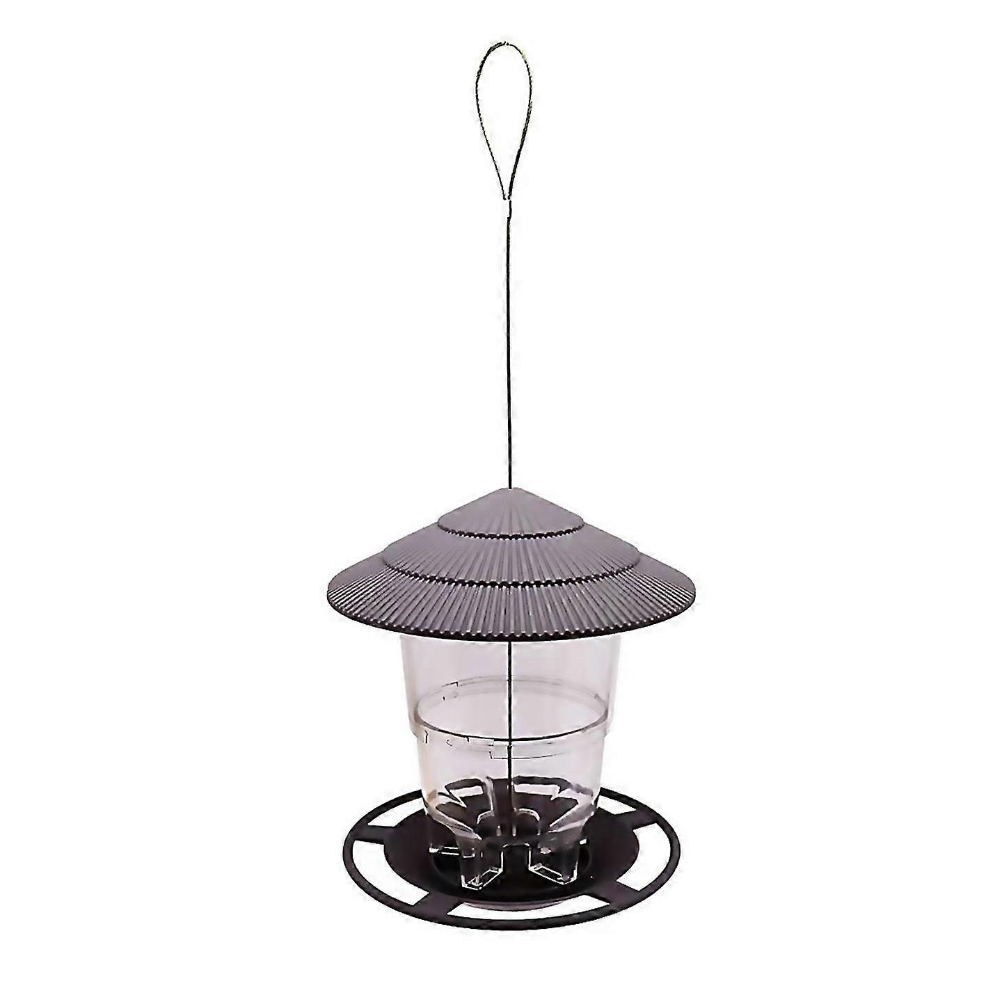 For Outside Squirrel Proof Bird Feeder With Round Shaped Roof Grey