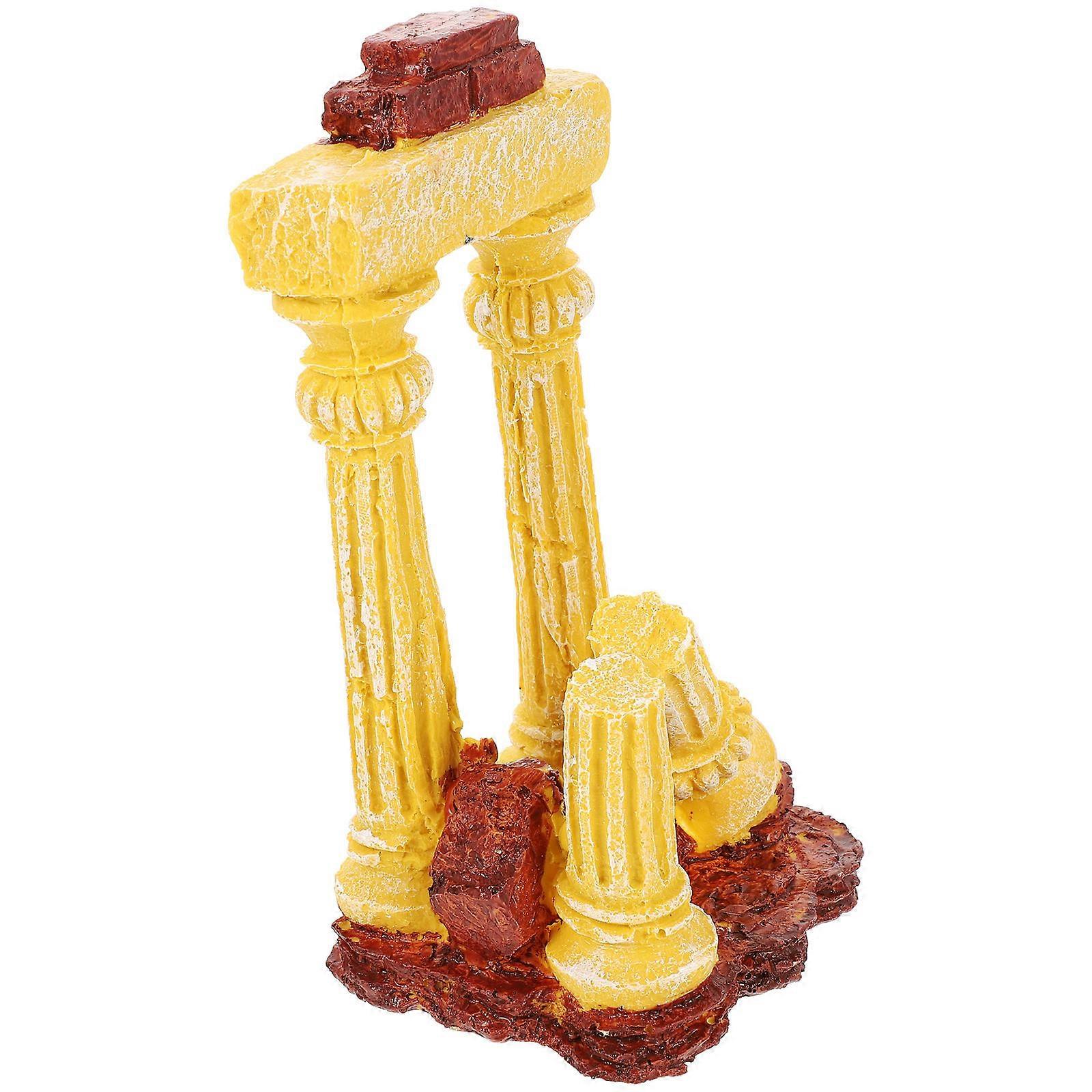 Roman Column Aquarium Decor – Durable Resin Micro Landscape for Fish Tanks – Enhances Aesthetic Appeal in Fish and Shrimp Environments