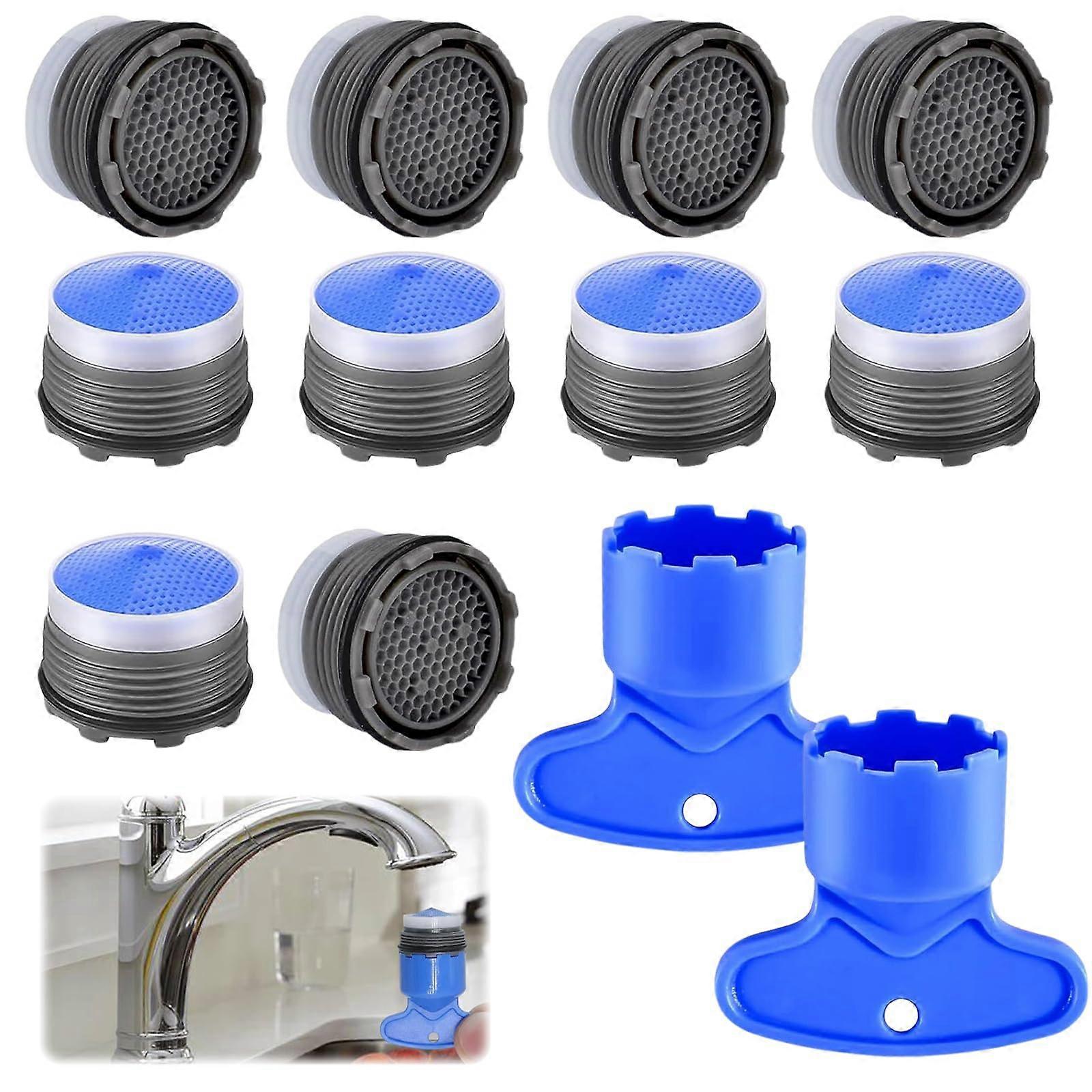 Pack of 10 Tap Aerators M16.5, Built-in Water Carbonator, Easy Installation, Compatible with Most Standard Taps, Includes 2 Wrenches