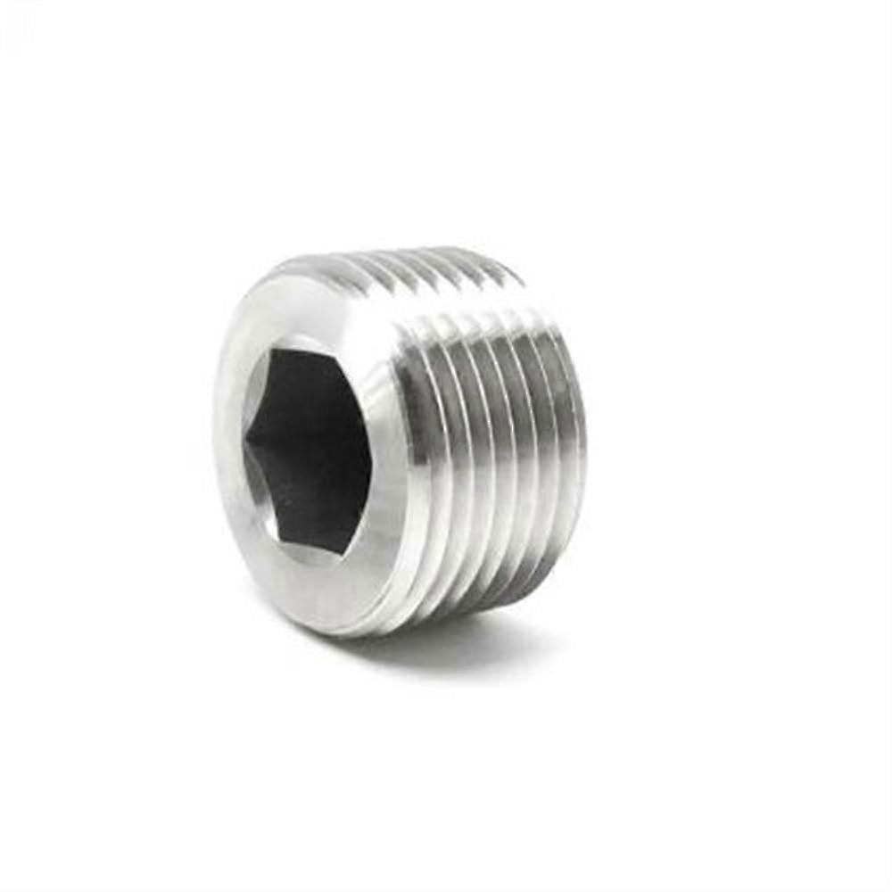 PT/NPT Male Thread Hexagon Socket Screw End Cap Plugs 304SS 1/16 to 2 Inch Sizes Available, 4 Pieces NPT