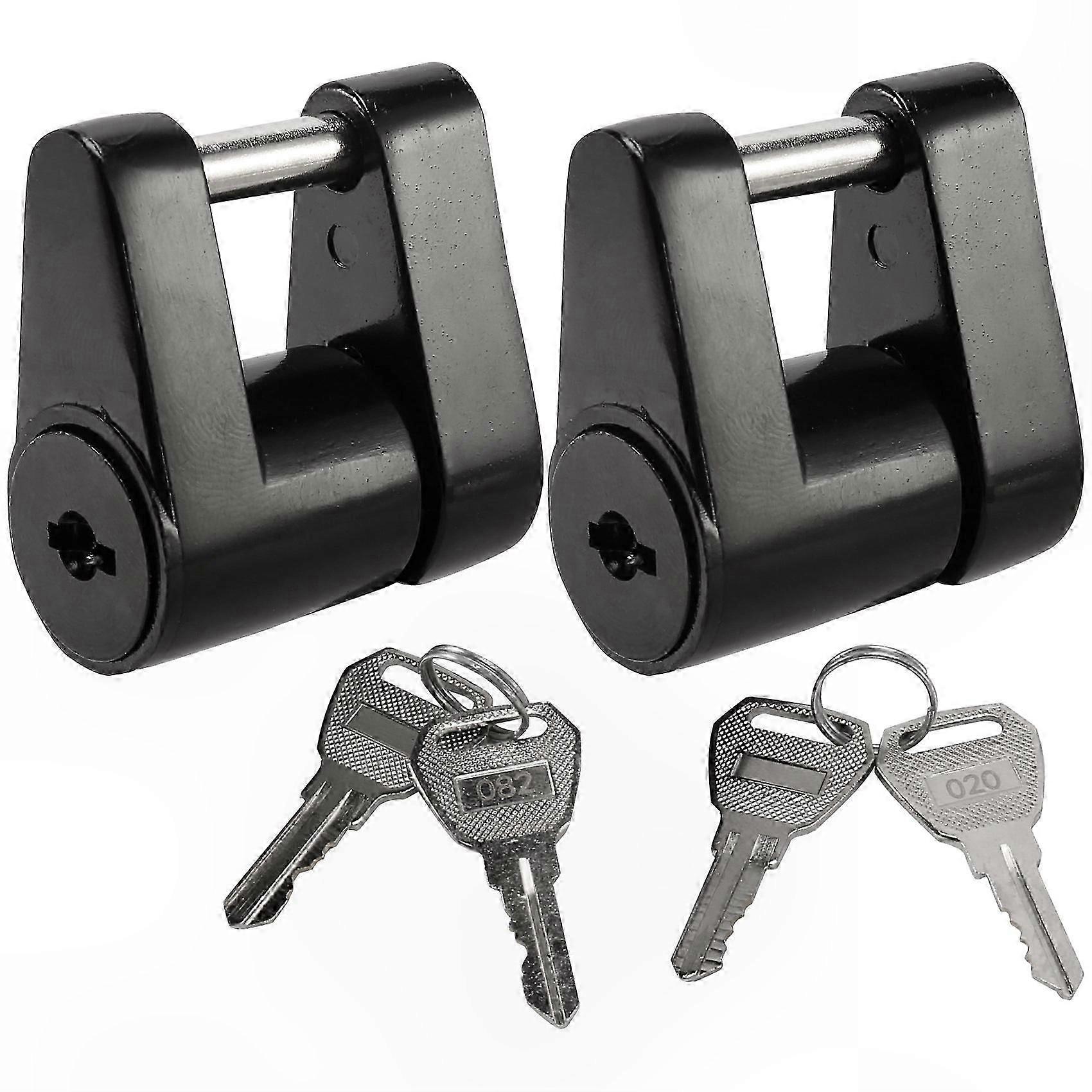 Trailer Coupler Lock Set, 2 Pack, 1/4" Hitch Pin, 3/4" Span, Secure Padlock for Trailers and Towing Needs