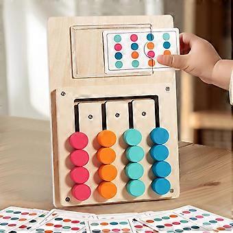 Montessori Wood Colors Cognitive Matching Game Kids Logical Thinking Training Early Learning Pedagogy