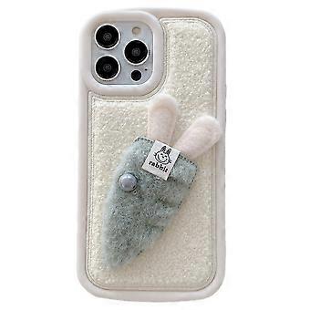 Compatible For iPhone 15 Pro Case Warm Plush Carrot Soft Silicone Phone Cover