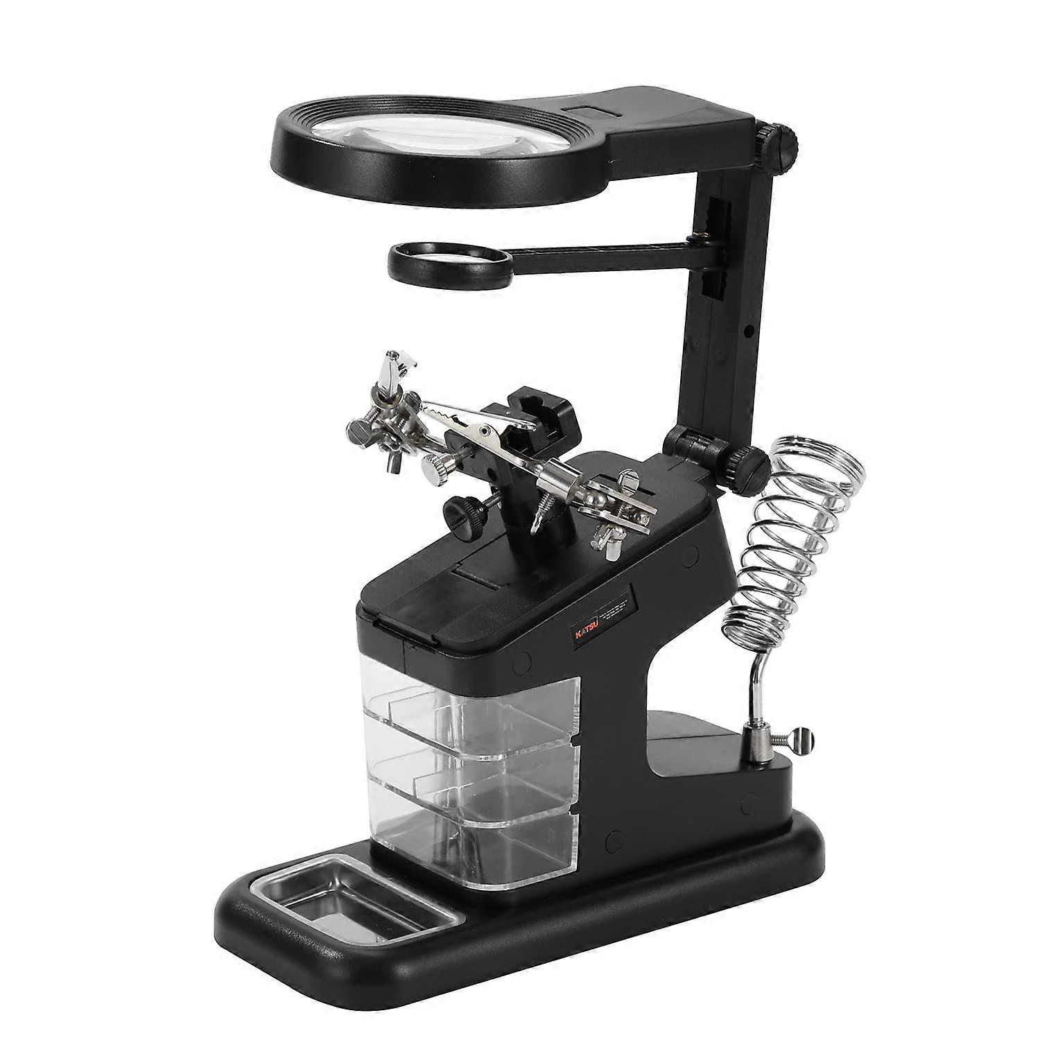 KATSU Soldering Magnifying Glass with LED Lamp 3X 4.5X 25X Magnifier