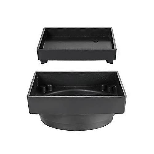 Tile Insert Square Floor Drain Grate for Bathroom & Kitchen, Black