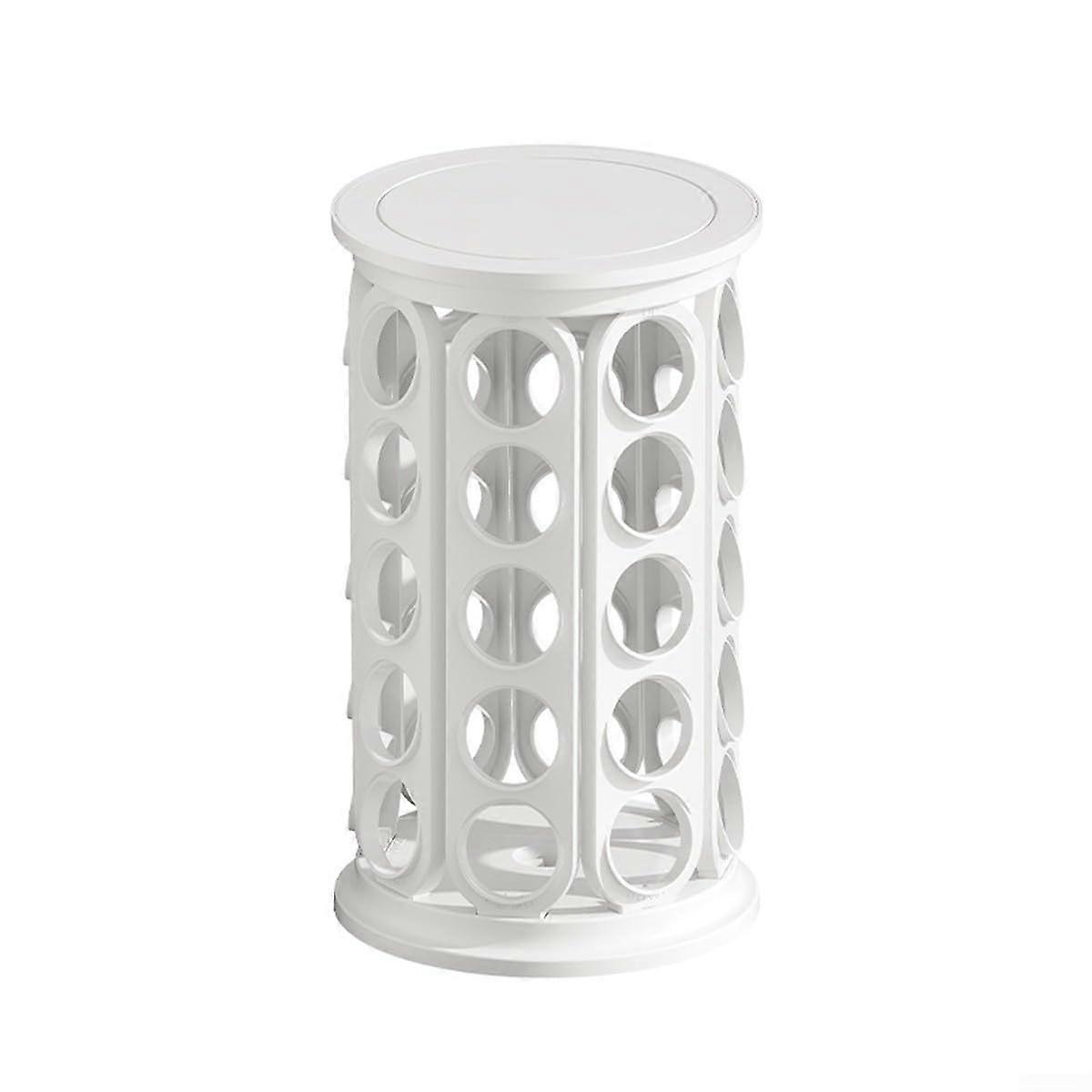 Coffee capsule storage rack, 40 holes, rotating organizer for efficient space management in the kitchen (white)