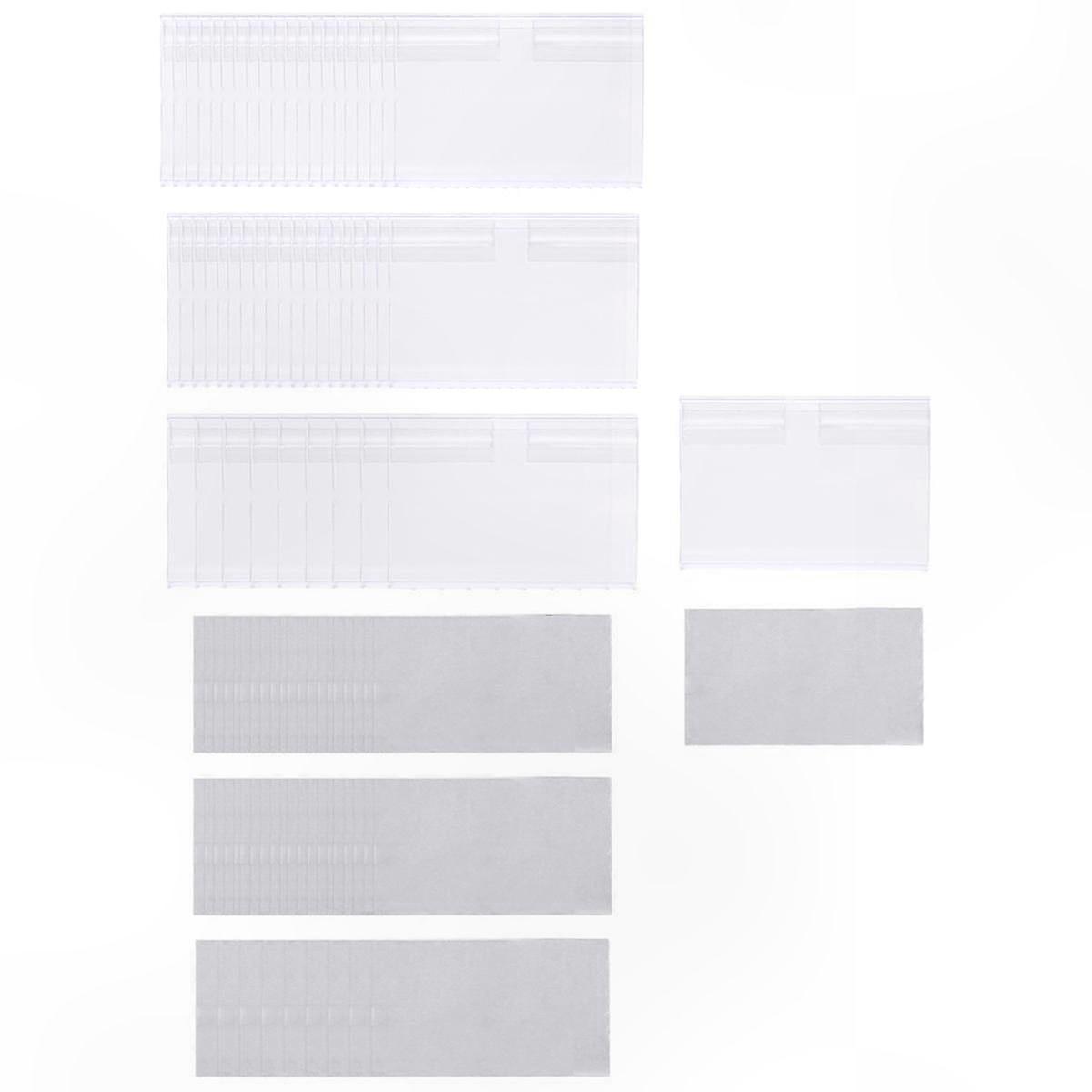 50 Pack Transparent Label Holders for Price Tags and Shelf Clips