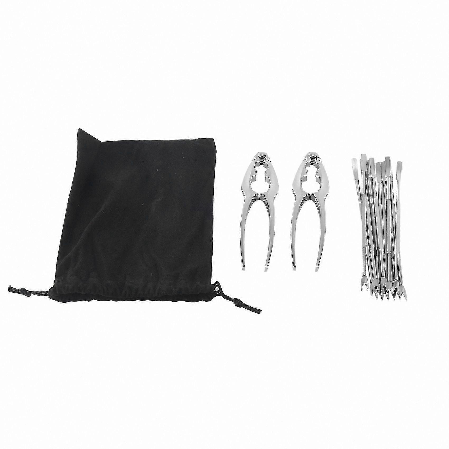 Stainless Steel Seafood Cracking Set, 12-Piece Shellfish Tool Kit with Crab Crackers and Forks