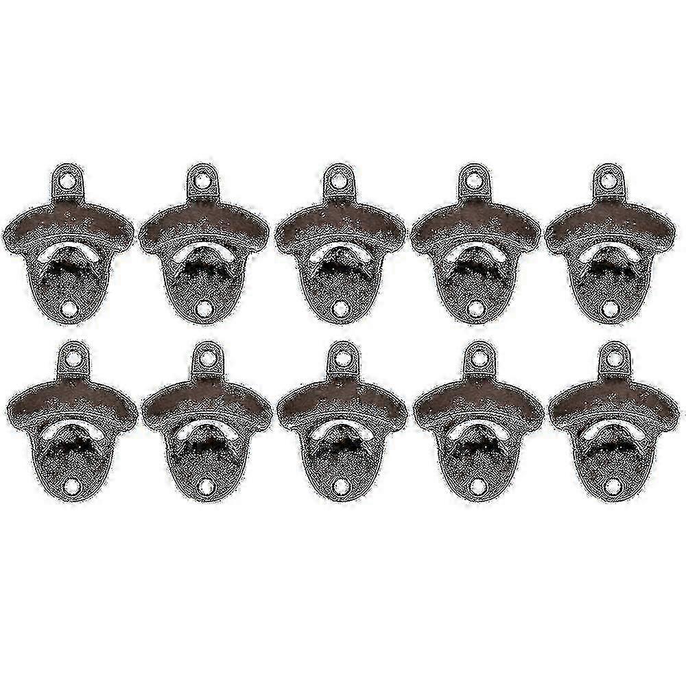 10 Pack Vintage Style Rustic Wall Mounted Bottle Openers for Beer and Soda Bottles
