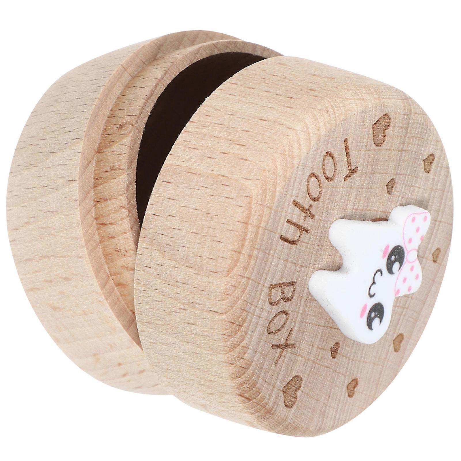Wooden Tooth Box Keepsake Container with Intricate Carved Design for Childhood Memories, Showers, and Special Occasions – Sturdy and Easy to Clean