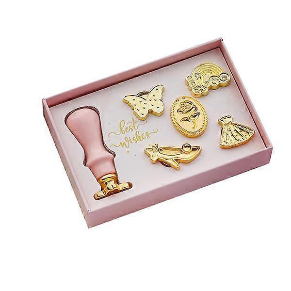 Stamp wax seal set with easy-to-replace handle seals, suitable for multiple festivals