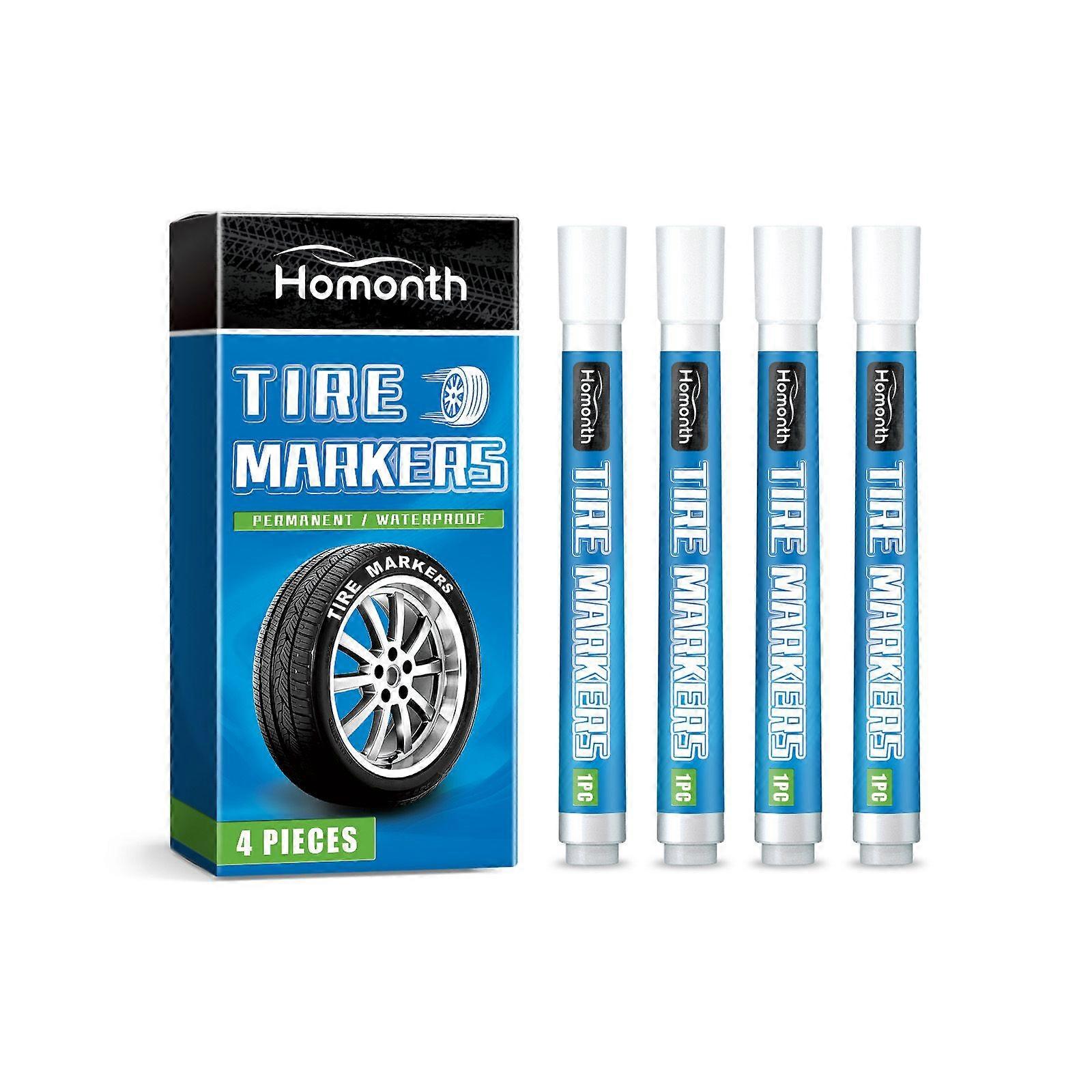 Homonth White Tire Paint Pen Durable, Colorful DIY Tire Paint Pen for Creative Auto Decoration