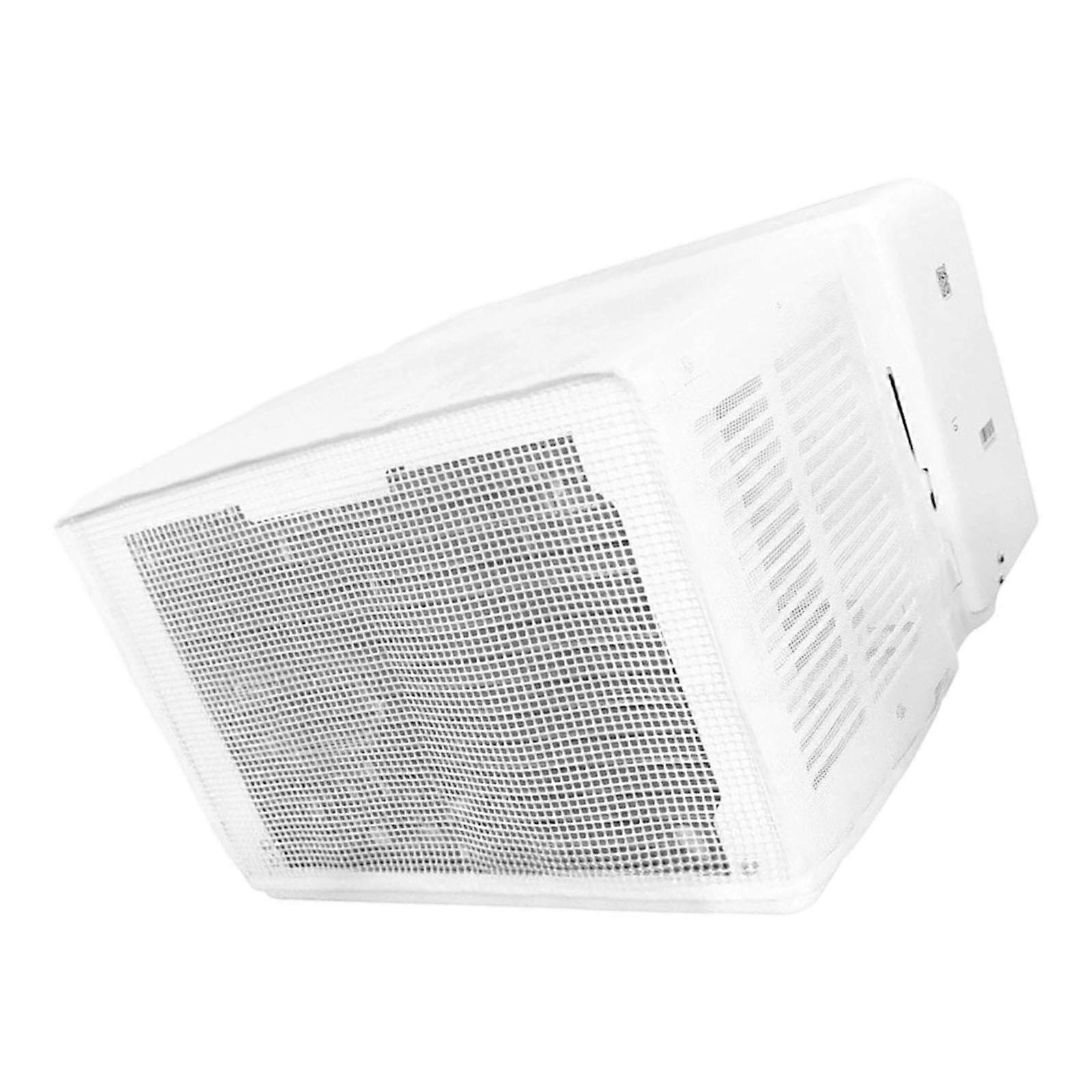 Easy Installation Window Air Conditioning Cover with Ventilation Mesh Maximizes Airflow & Prevents Clogs PVC Texture  White