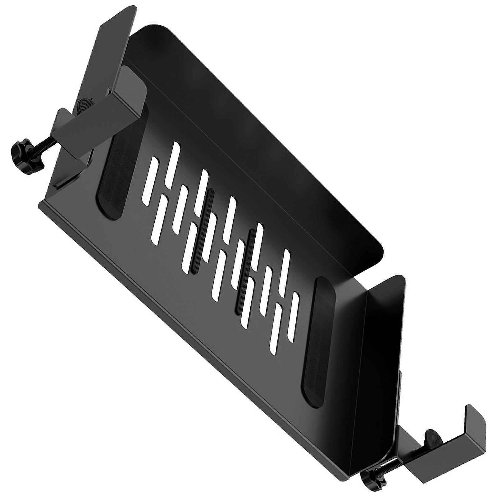 Carbon Steel Under Table Shelf Secure Screw Installation Large Capacity Organizing Tray For work area  Black