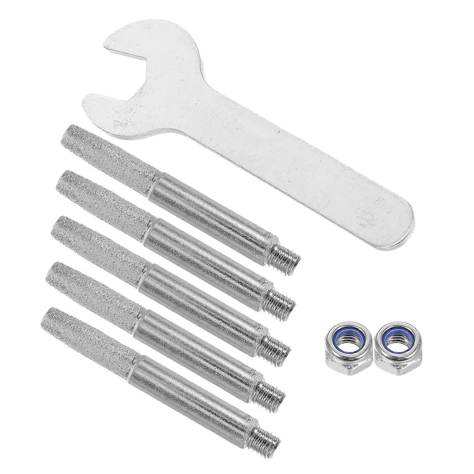 Diamond Chainsaw Sharpener Bits Hand Crank Chainsaw Sharpener Outdoor Maintenance Silver 1Set