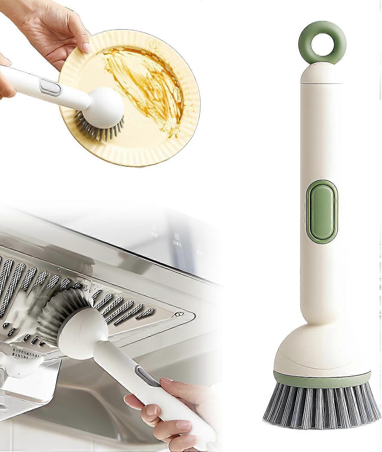 Adjustable Cleaning Brush with Liquid Dispenser, Kitchen Brush