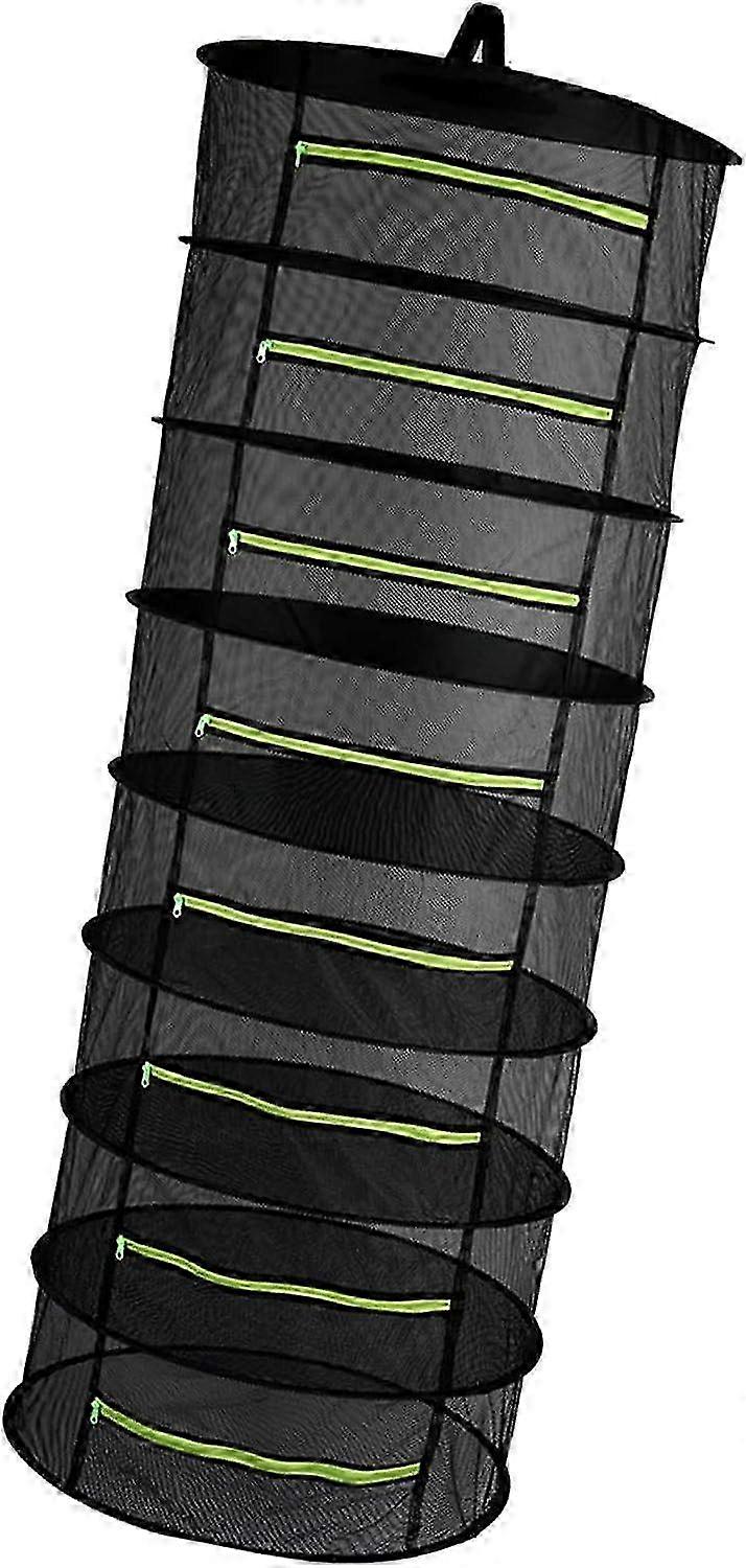 Drying Net with Zipper, 8-Layer Folding Hanging Basket Rack for Herbs & Spices