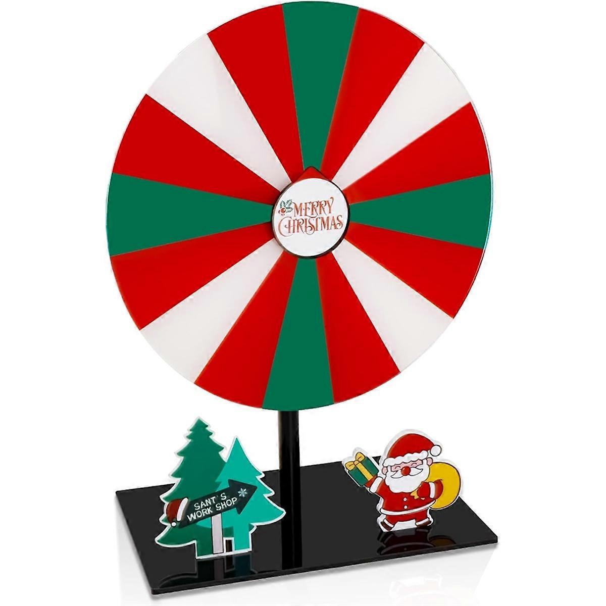 Christmas Prize Wheel,Dry Erase Spinner Wheel for Prizes with Stand, the Wheel Tabletop Roulette Whe