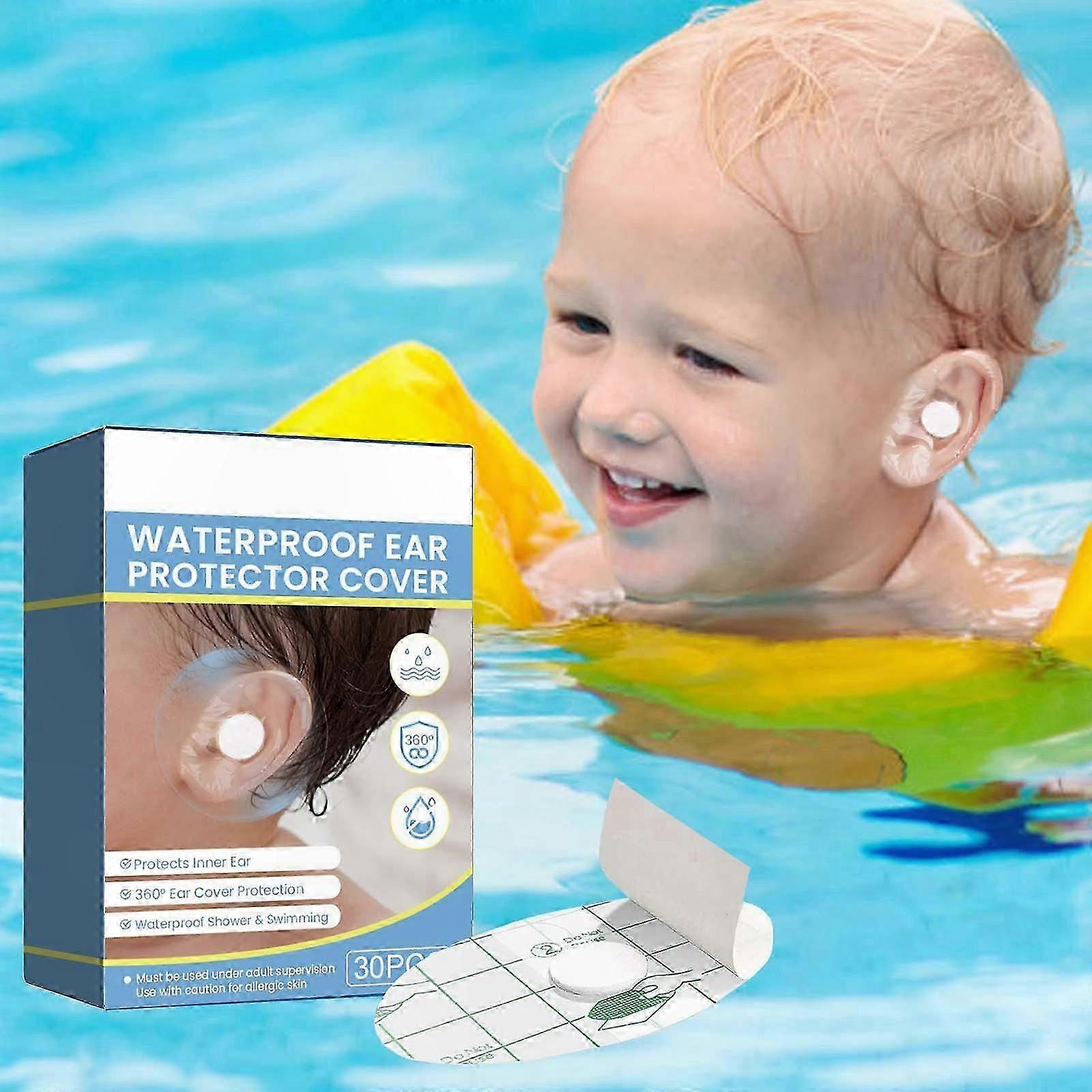 50 חבילות כיסויי אוזניים עמידים למים לתינוקות, מגיני אוזניים למקלחת לתינוקות, מדבקות אוזניים רכות ובטוחות להגנה על זמן האמבטיה